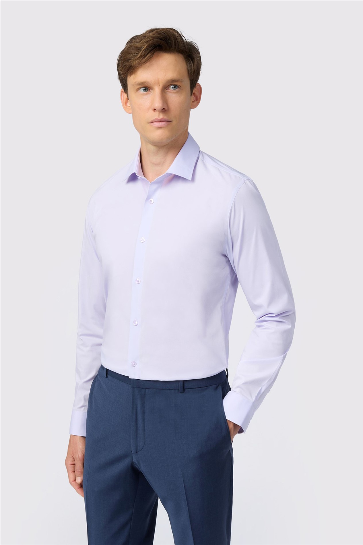 Limehaus Lilac Slim Fit Stretch Shirt