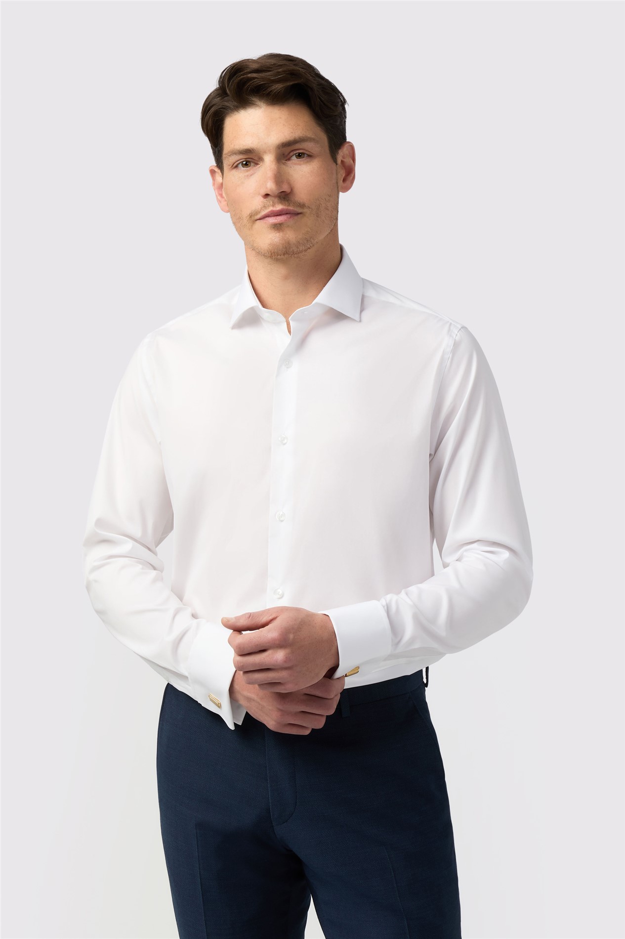 Alexandre Tailored Fit Non-Iron Stretch Double Cuff Shirt