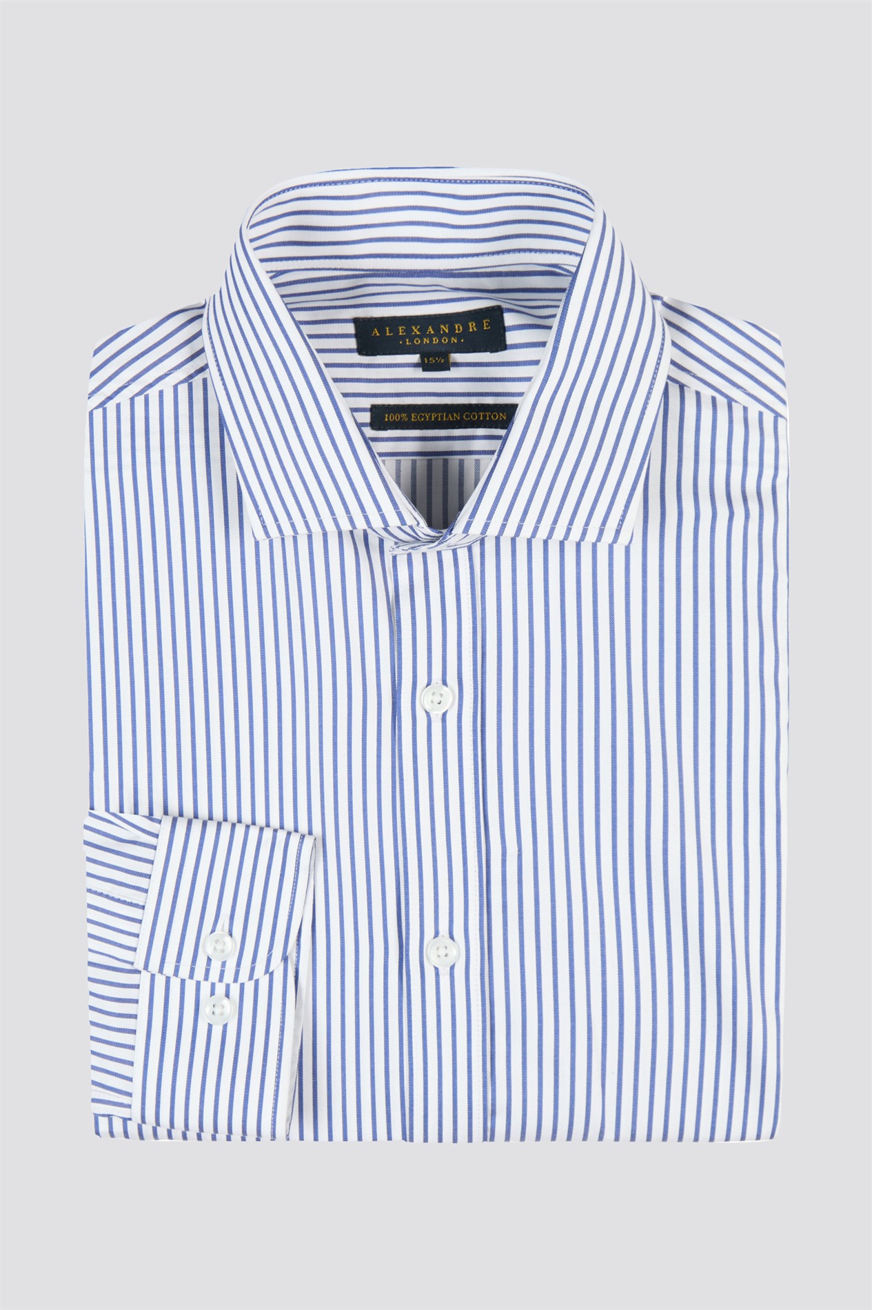  Tailored Fit Striped Adjustable Cuff Cutaway Collar Shirt