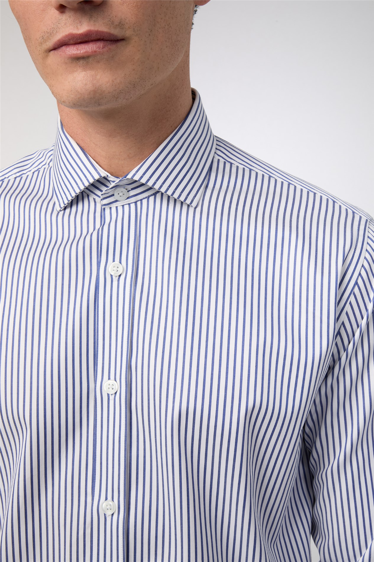 Alexandre Tailored Fit Luxury Blue Striped Shirt