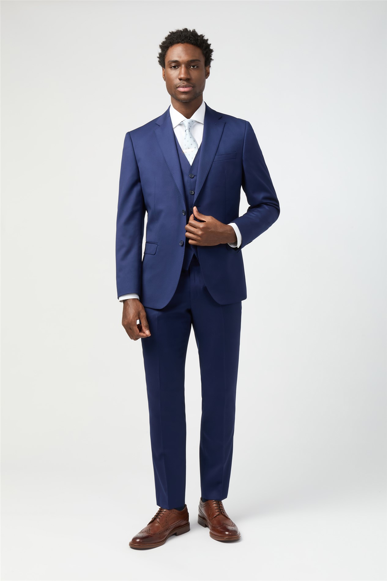 Alexandre Tailored Fit Italian Super 110's Blue Twill Jacket