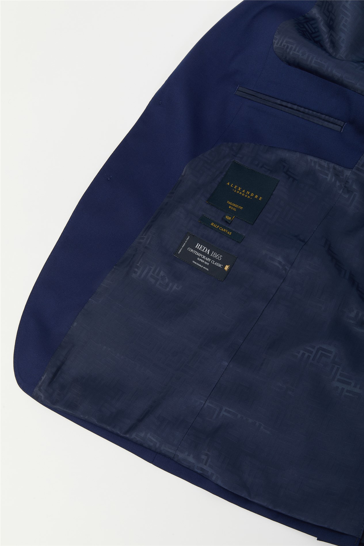 Alexandre Tailored Fit Italian Super 110's Blue Twill Jacket