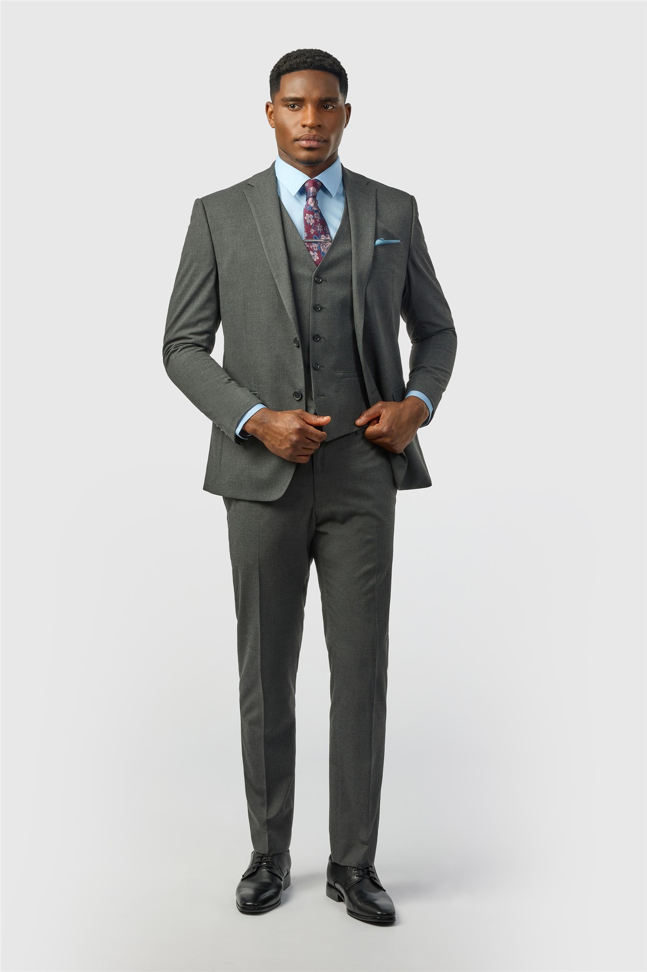 Limehaus Slim Fit Charcoal Stretch Jacket
