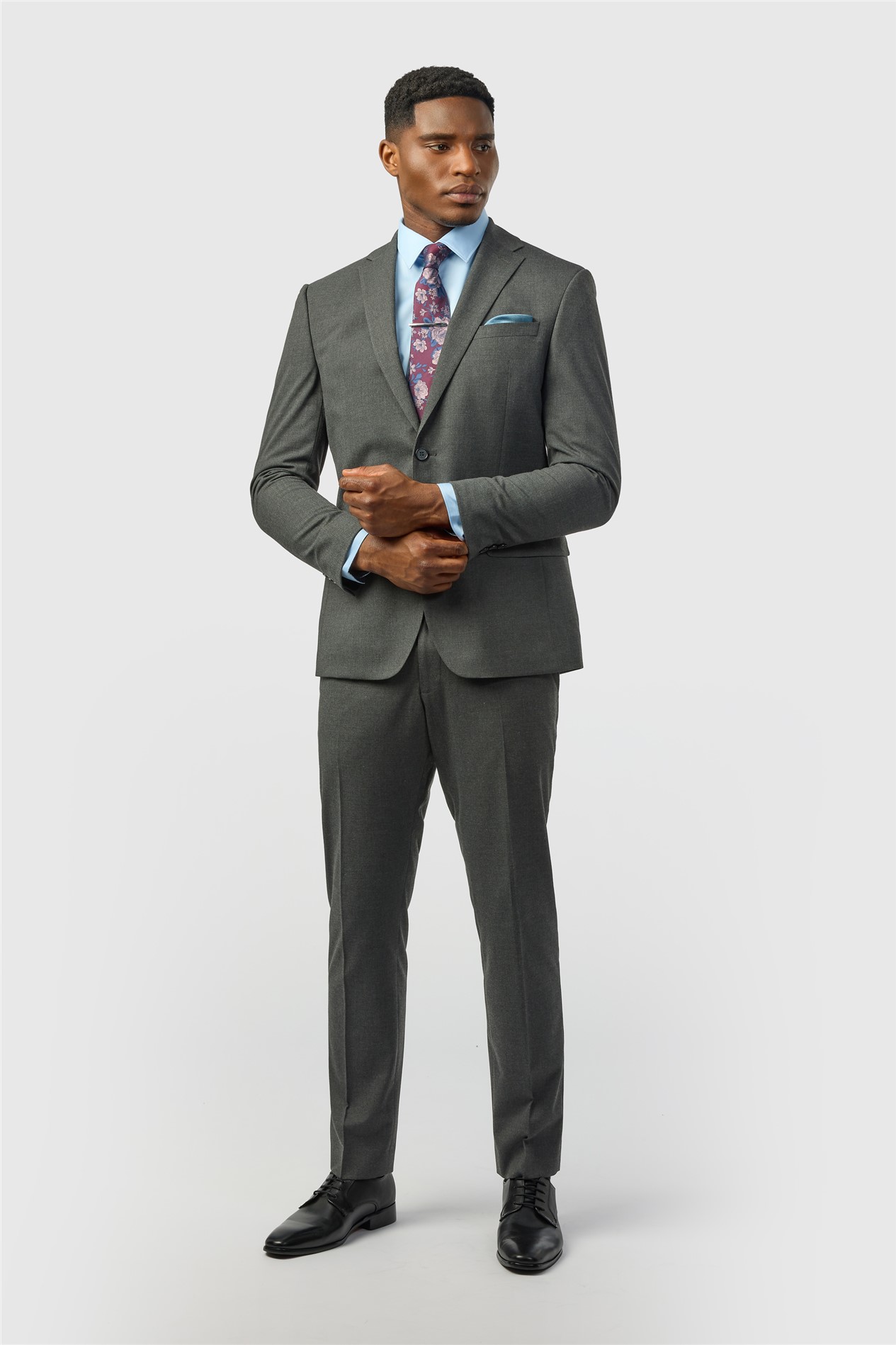 Limehaus Slim Fit Charcoal Stretch Jacket