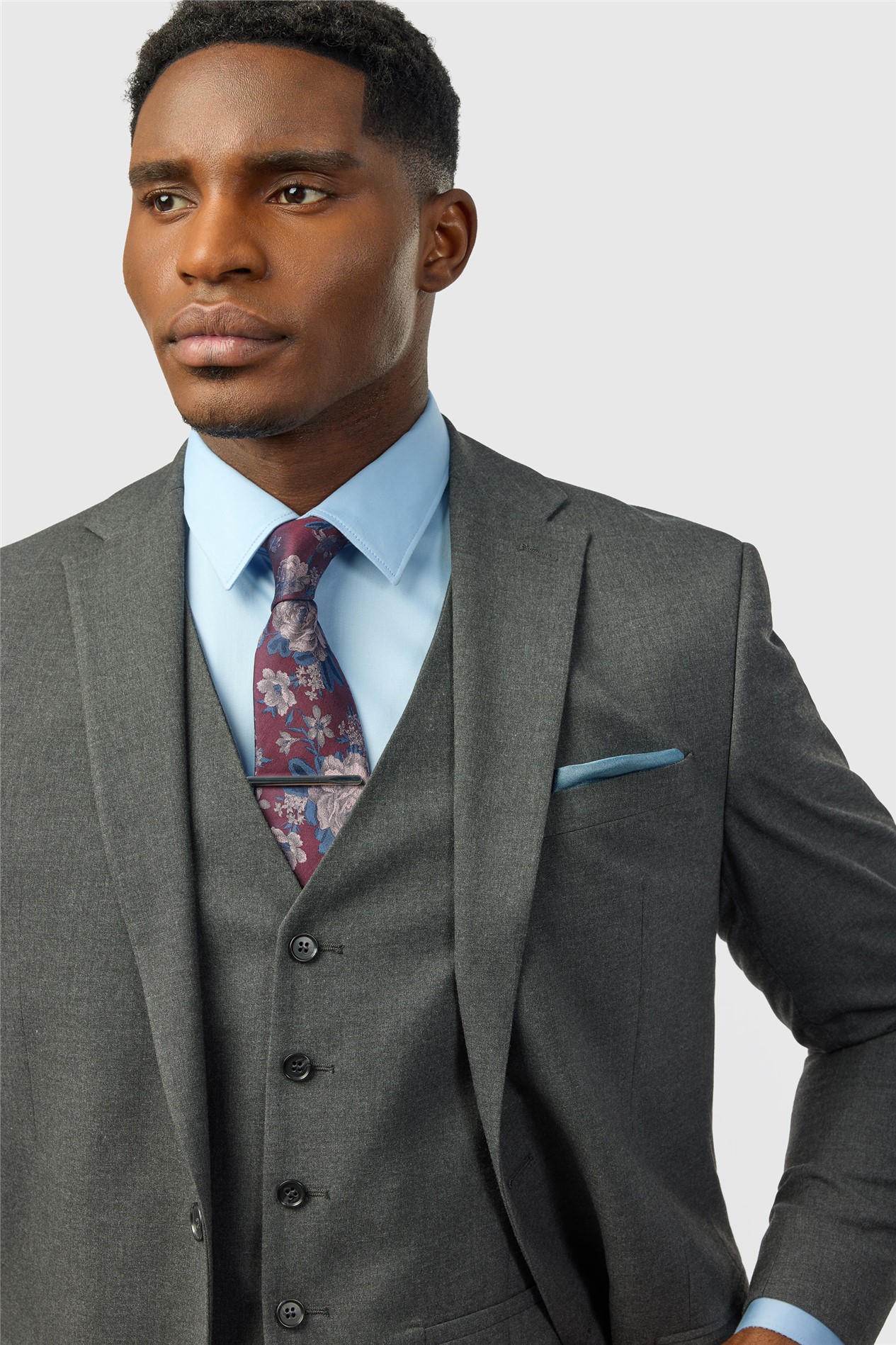 Limehaus Slim Fit Charcoal Stretch Jacket