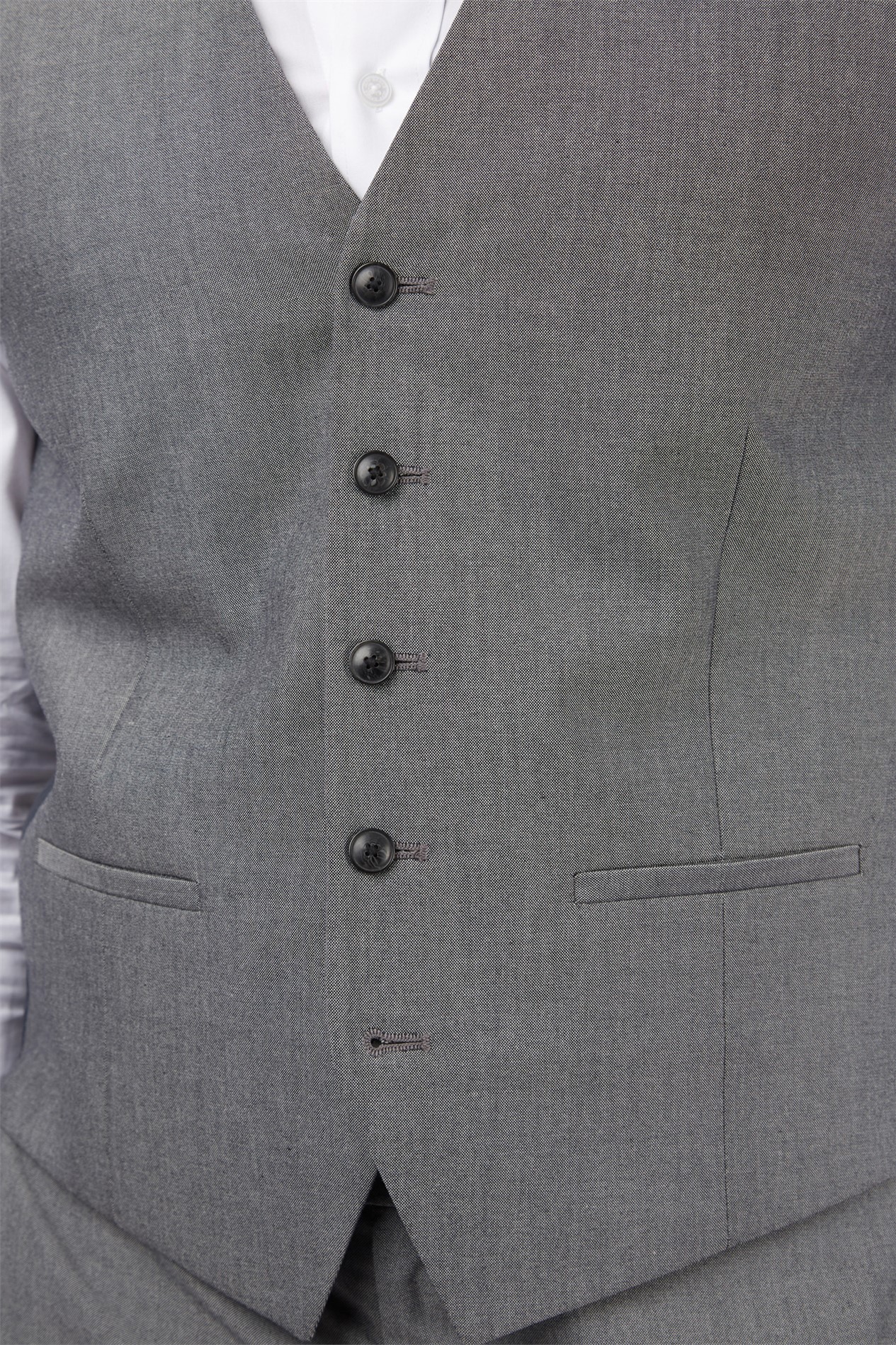 Limehaus Slim Fit Charcoal Stretch Waistcoat