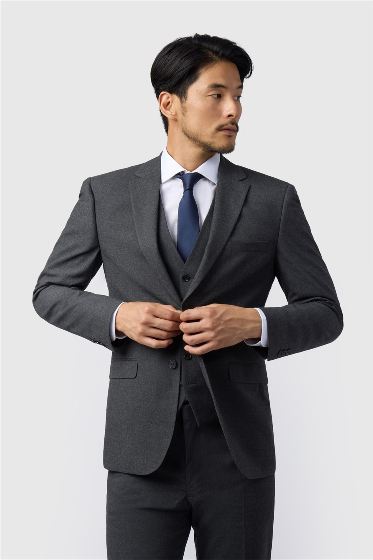 Limehaus Regular Fit Charcoal Stretch Jacket