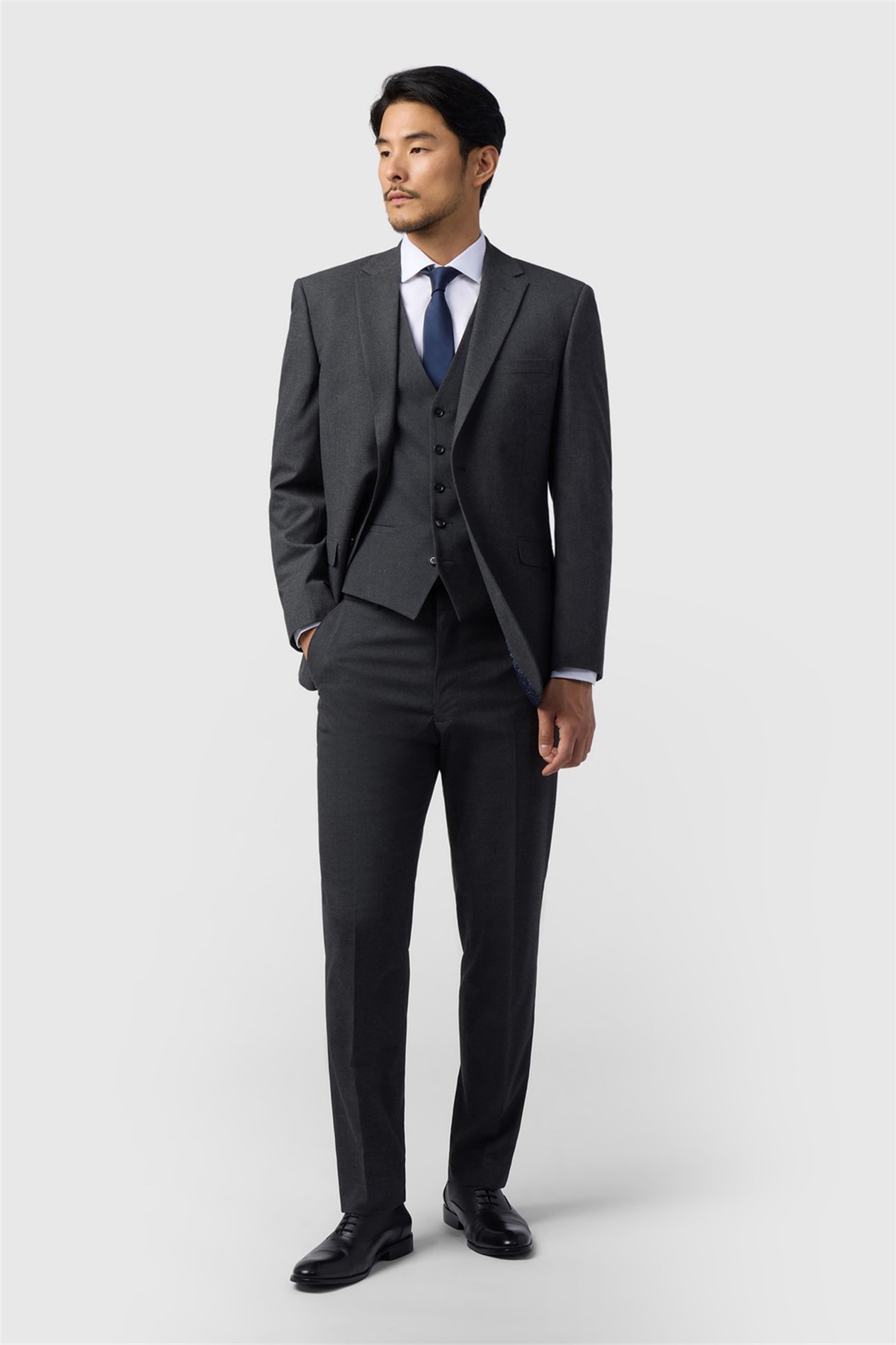 Limehaus Regular Fit Charcoal Stretch Jacket