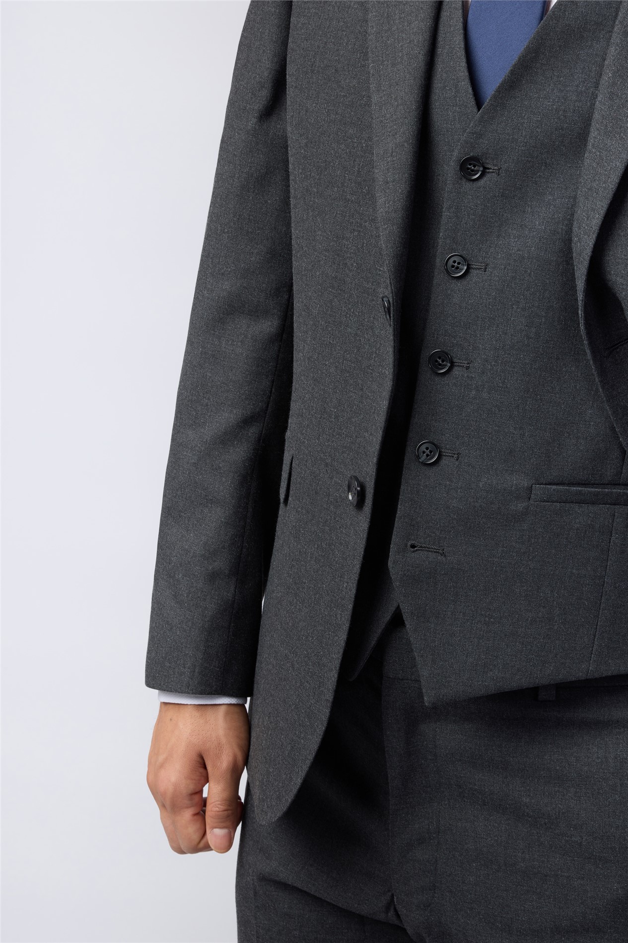 Limehaus Regular Fit Charcoal Stretch Trousers