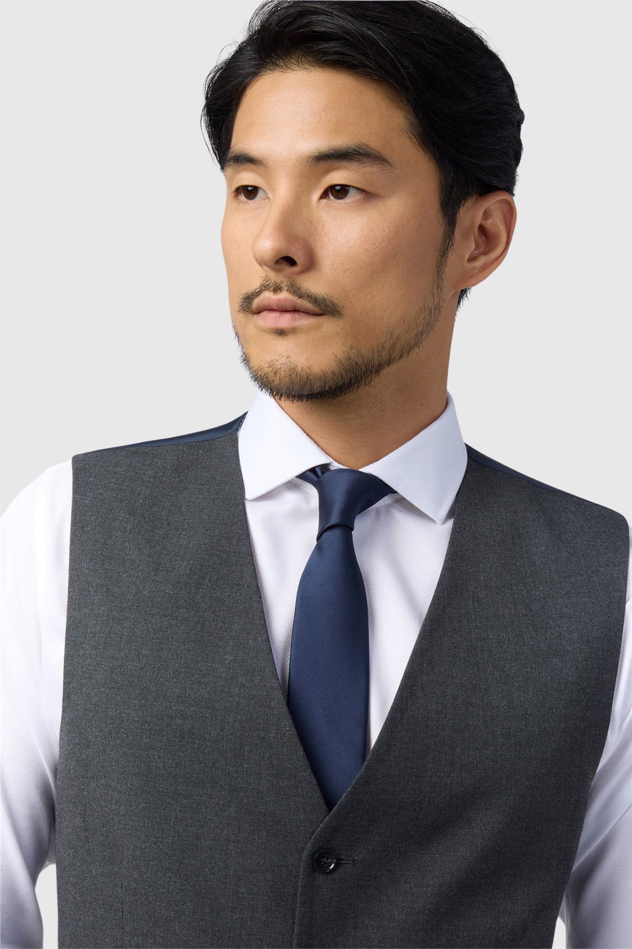 Limehaus Regular Fit Charcoal Stretch Waistcoat