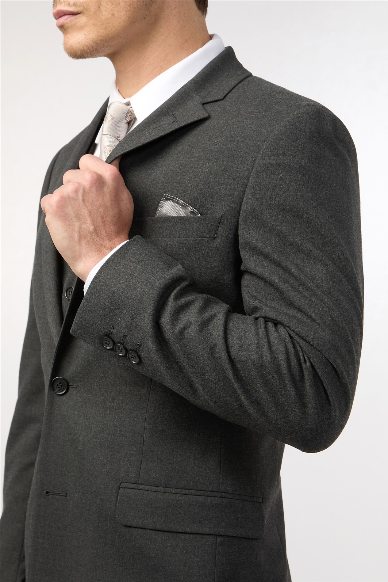 Limehaus Regular Fit Charcoal Stretch Waistcoat