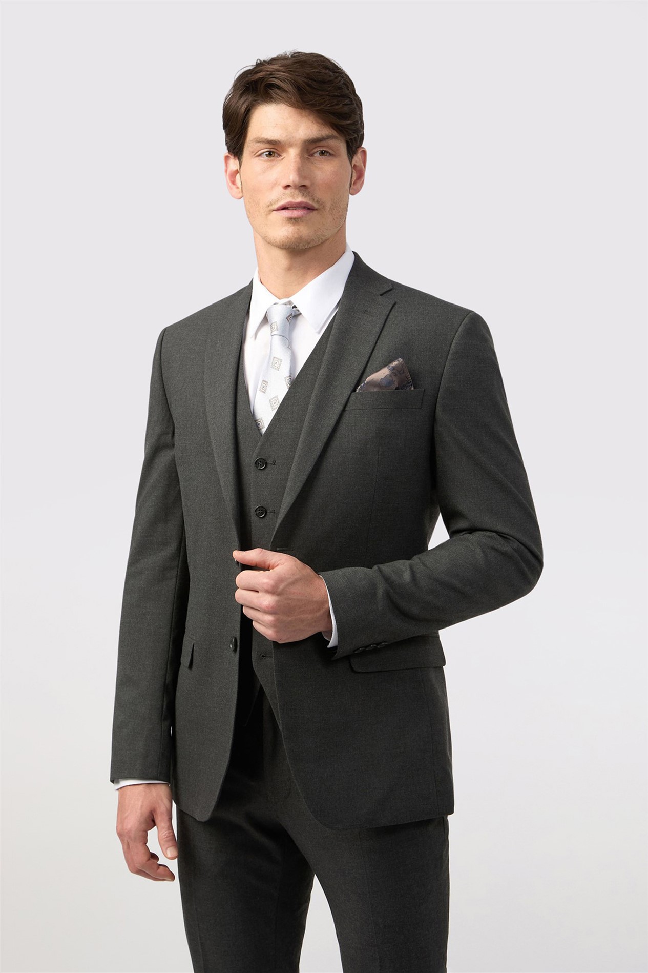 Limehaus Tailored Fit Charcoal Stretch Jacket