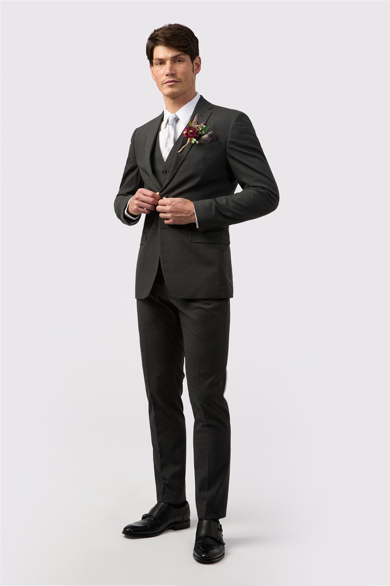 Limehaus Tailored Fit Charcoal Stretch Jacket