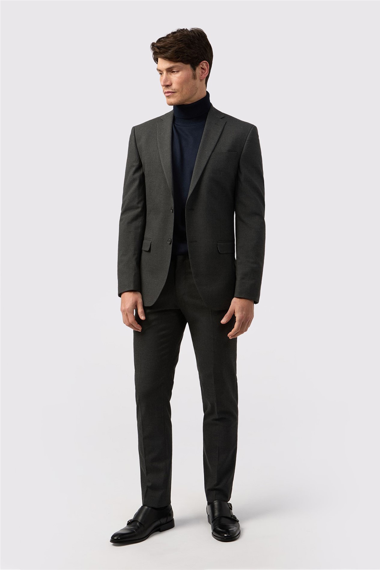 Limehaus Tailored Fit Charcoal Stretch Jacket