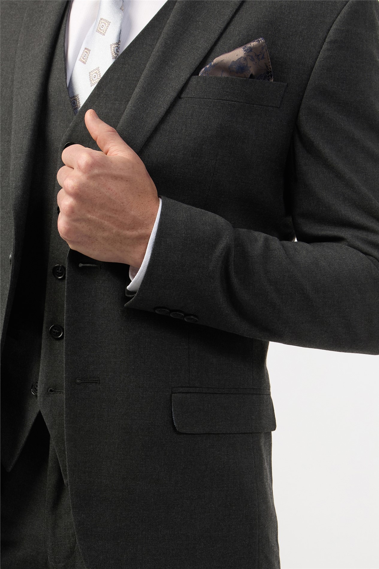 Limehaus Tailored Fit Charcoal Stretch Jacket