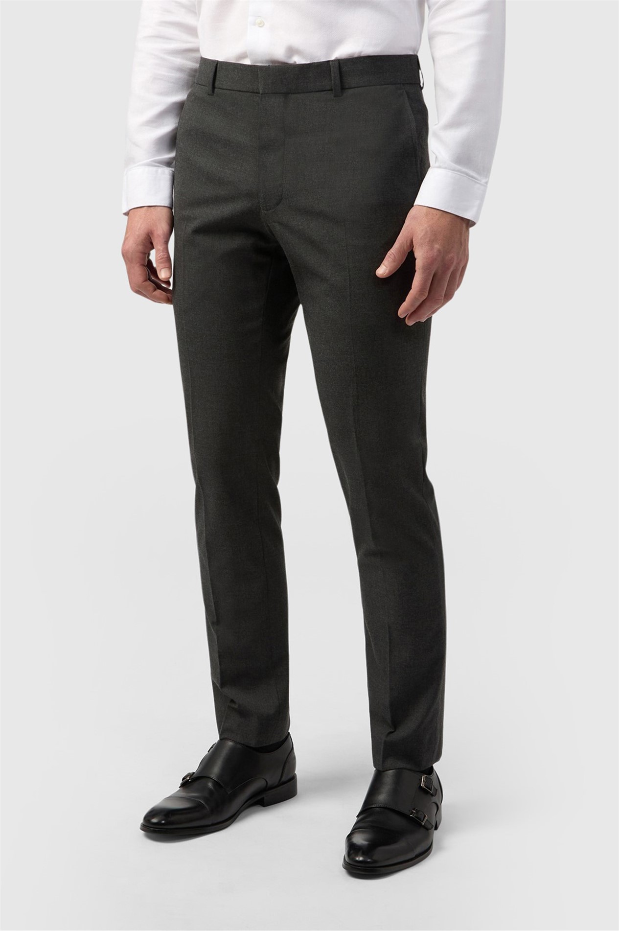 Limehaus Tailored Fit Grey Stretch Trousers