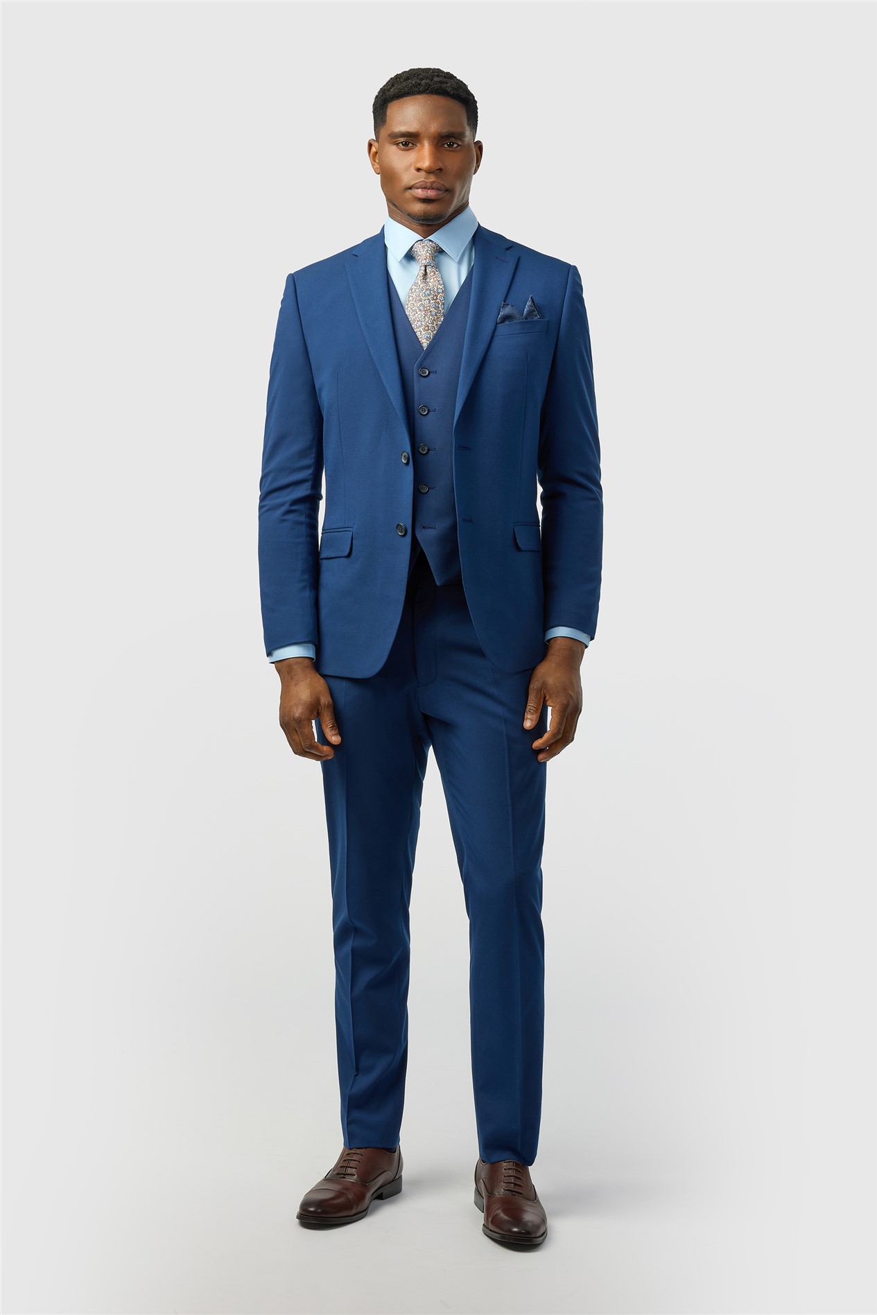 Limehaus Slim Fit Blue Stretch Jacket