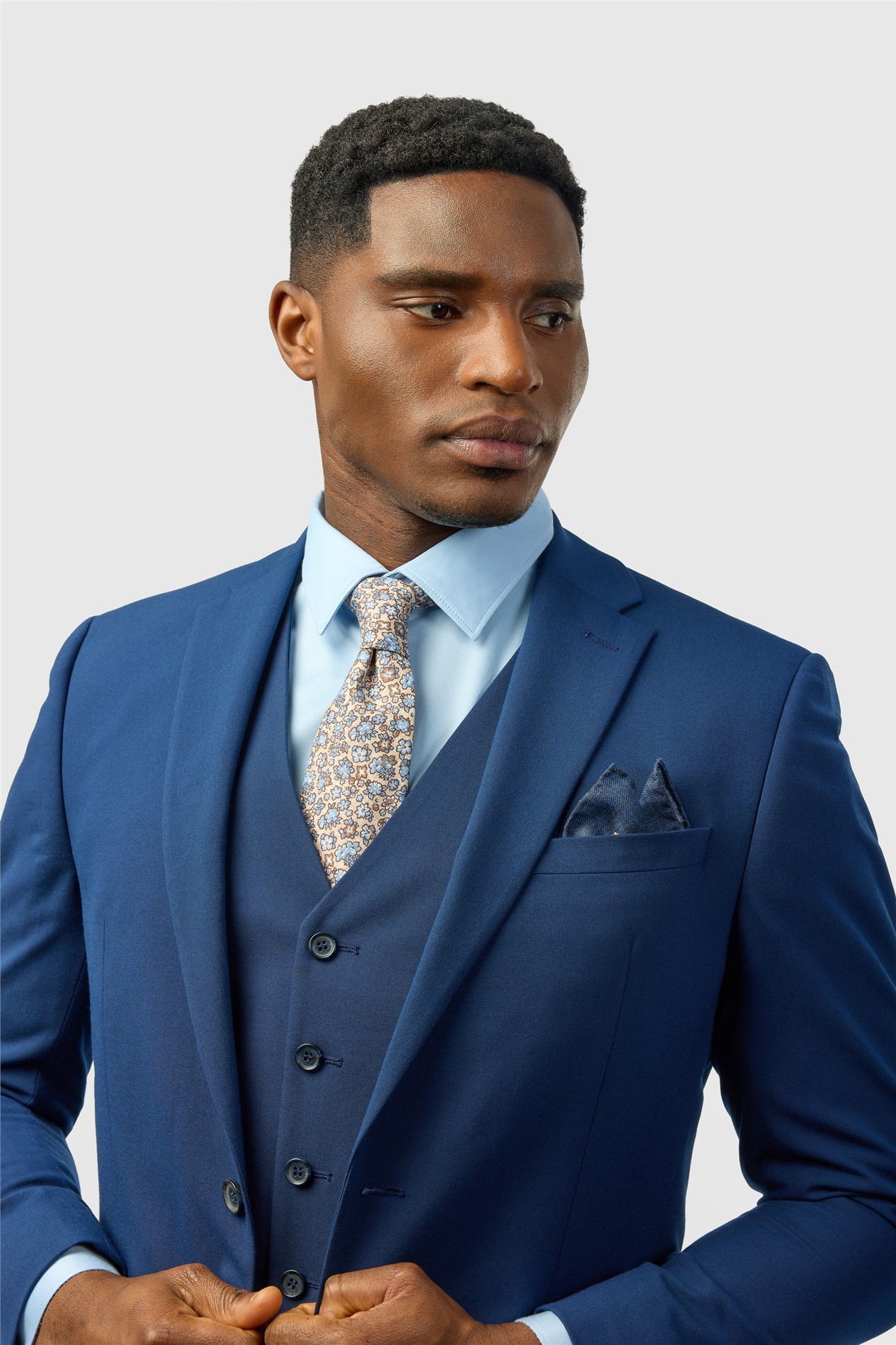 Limehaus Slim Fit Blue Stretch Jacket