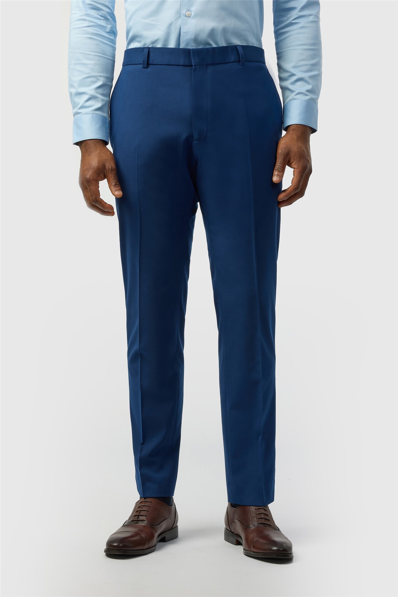 Limehaus Slim Fit Blue Stretch Trousers