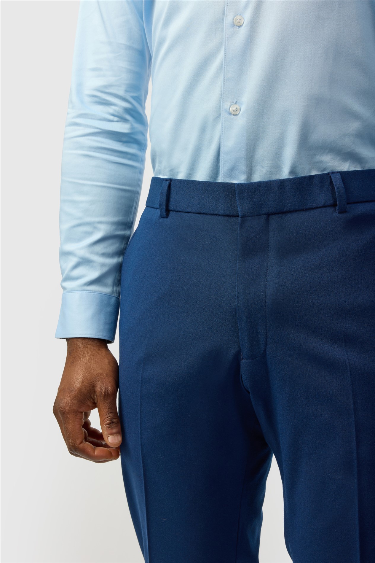 Limehaus Slim Fit Blue Stretch Trousers