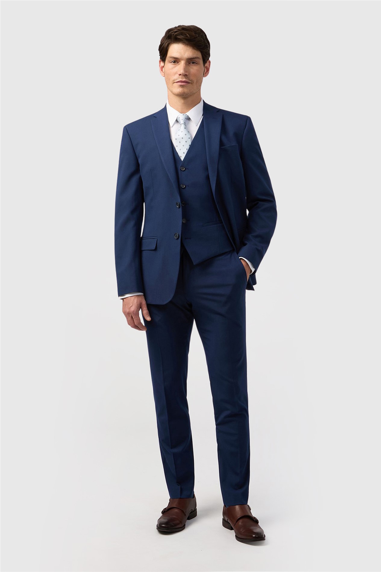 Limehaus Tailored Fit Blue Stretch Jacket