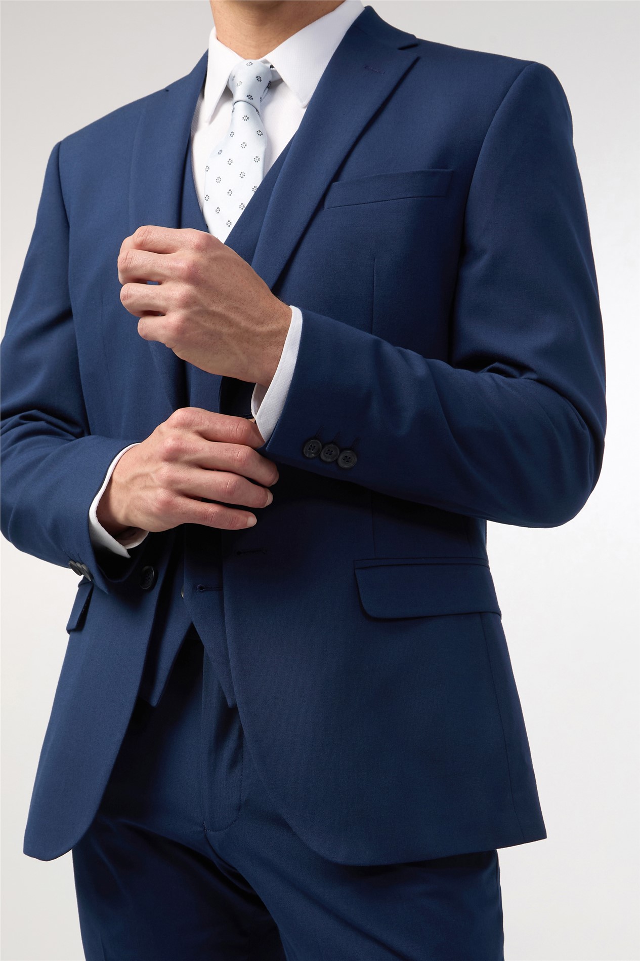 Limehaus Tailored Fit Blue Stretch Jacket