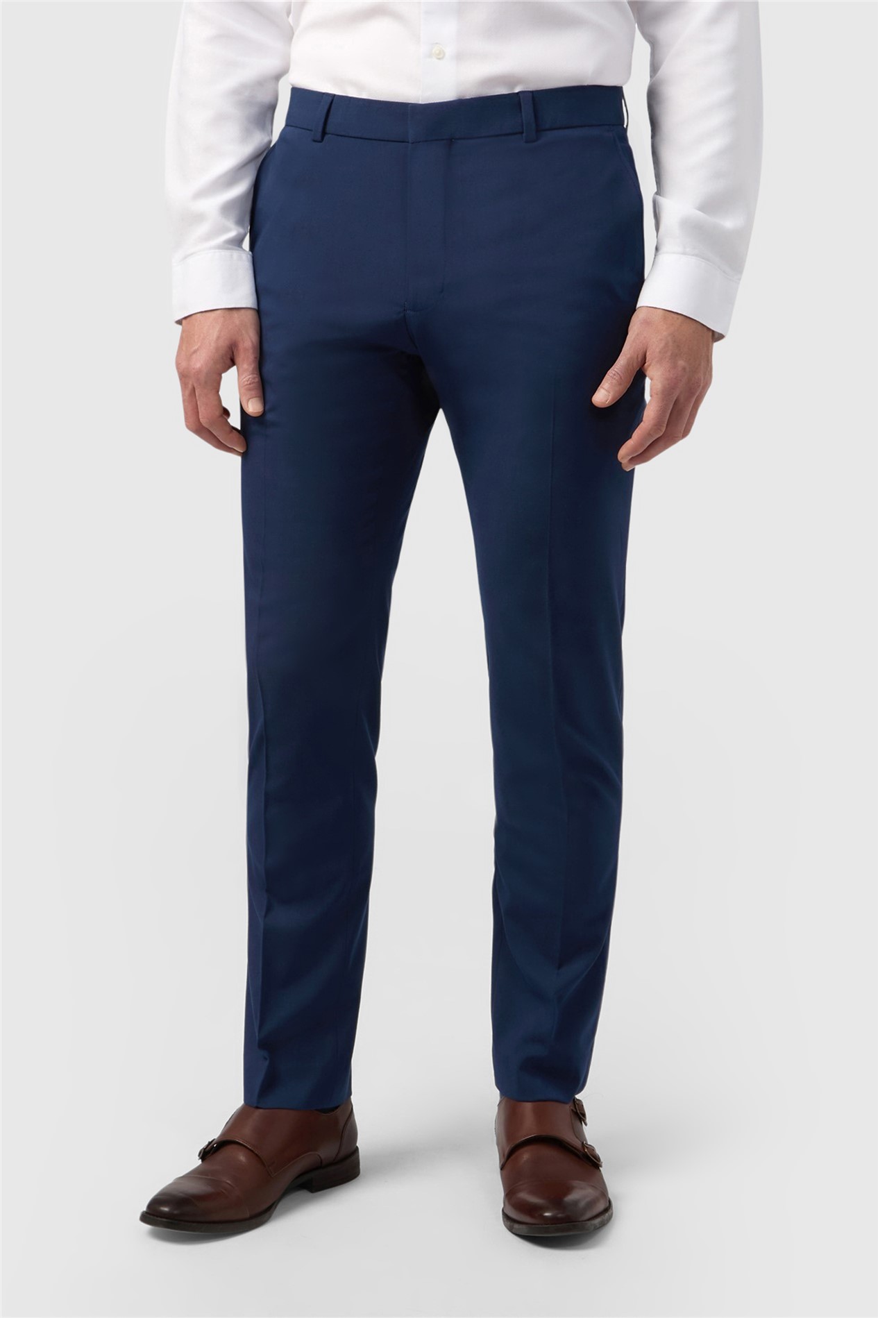 Limehaus Tailored Fit Blue Stretch Trousers