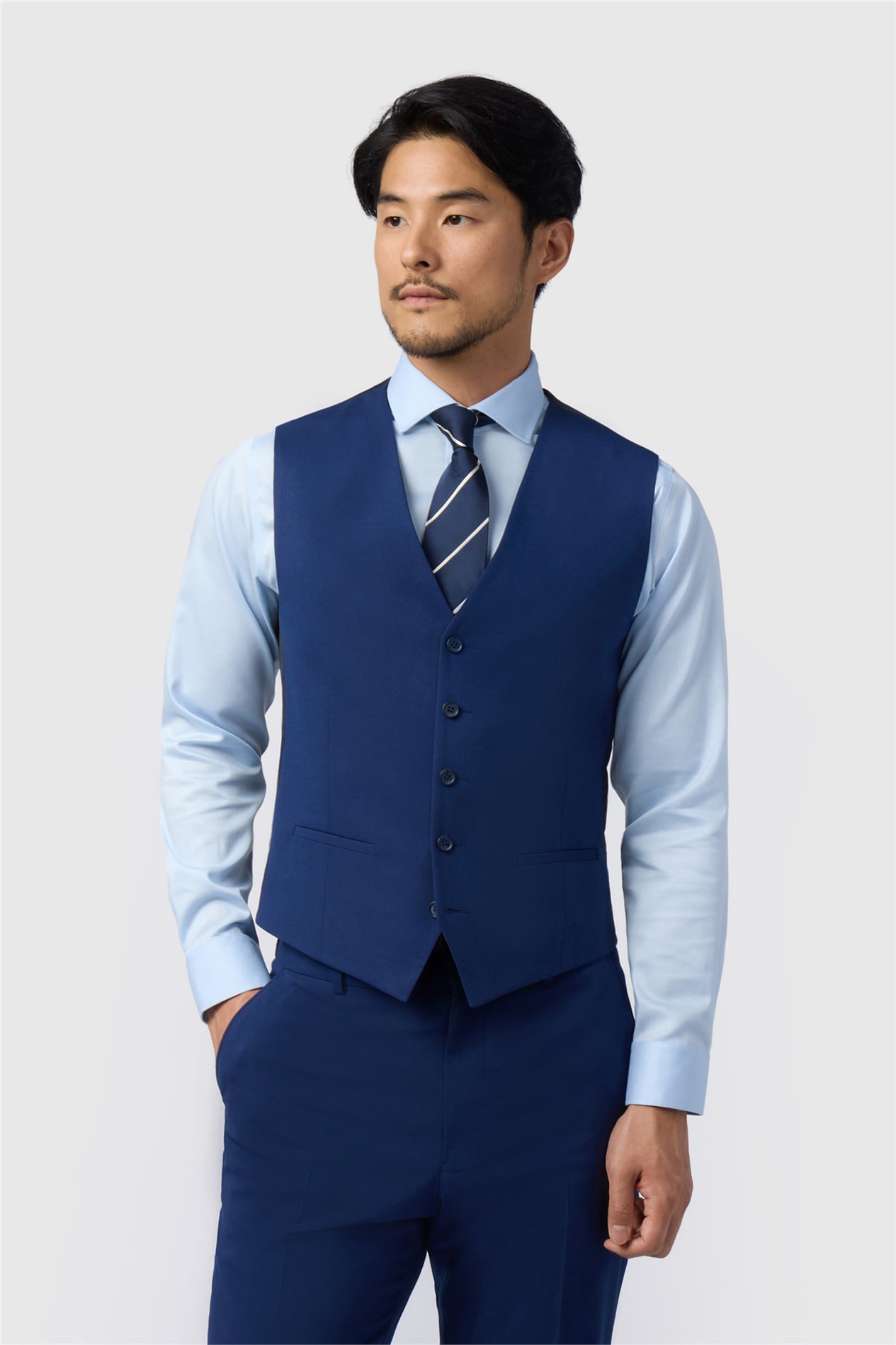 Limehaus Regular Fit Blue Waistcoat