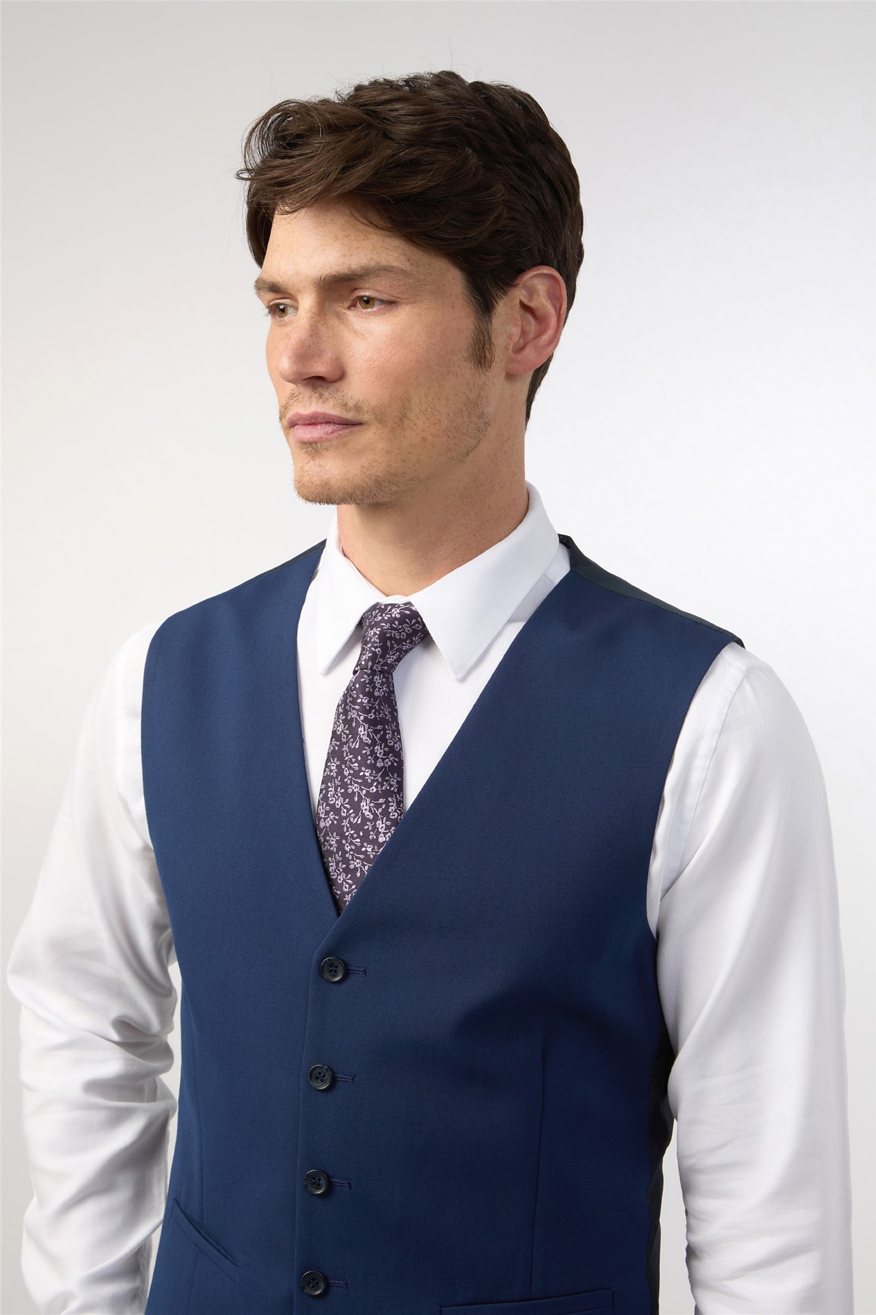 Limehaus Regular Fit Blue Waistcoat