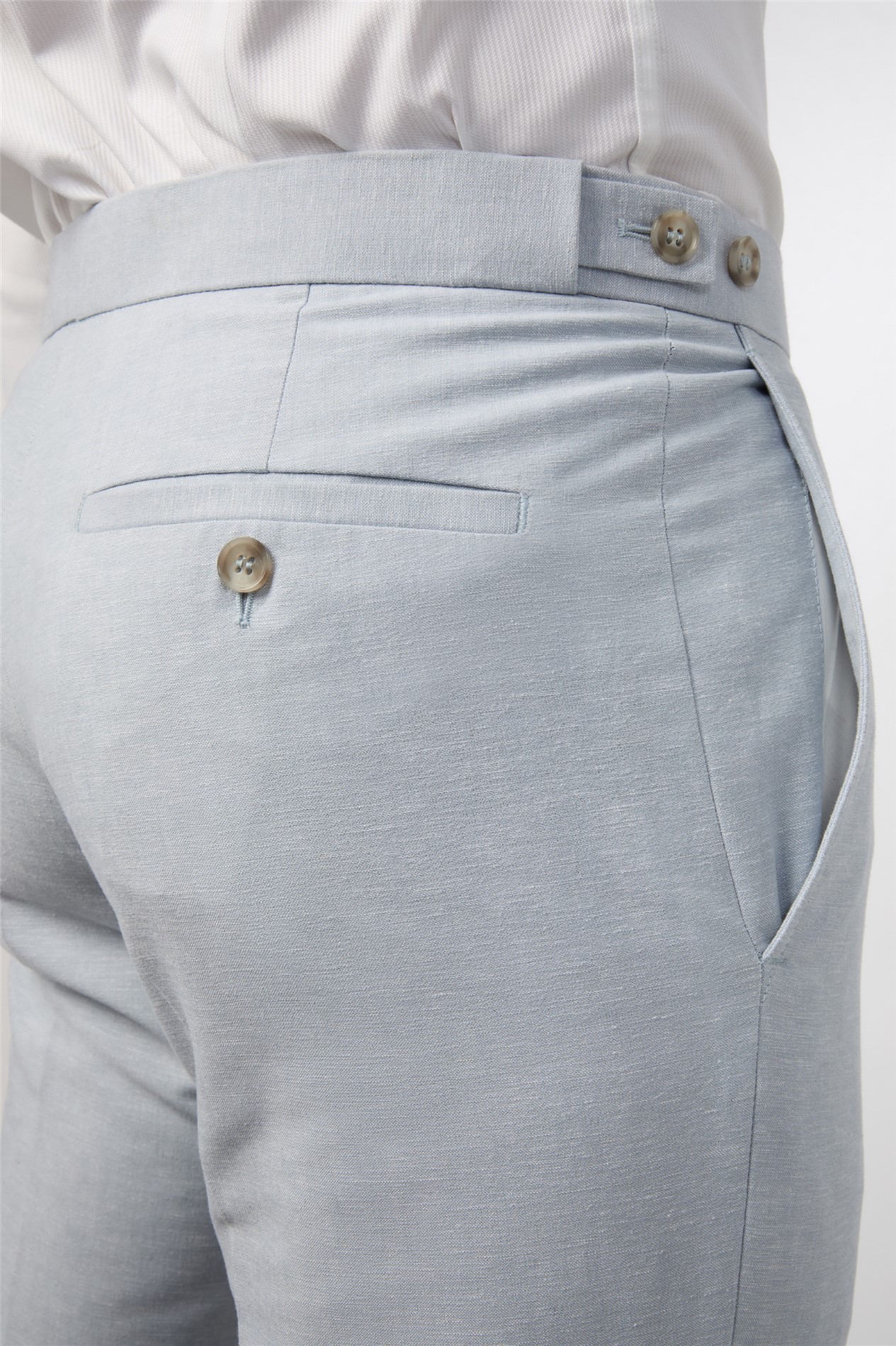 Alexandre Tailored Fit Soft Blue Linen Trouser