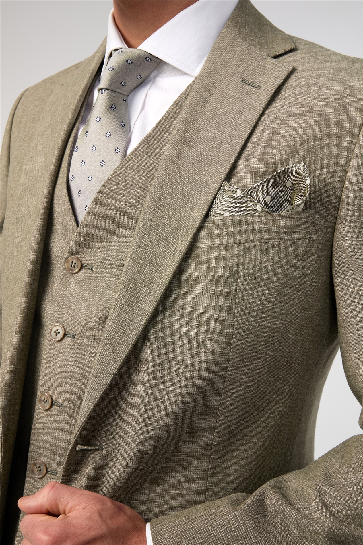 Alexandre Tailored Fit Sage Linen Jacket