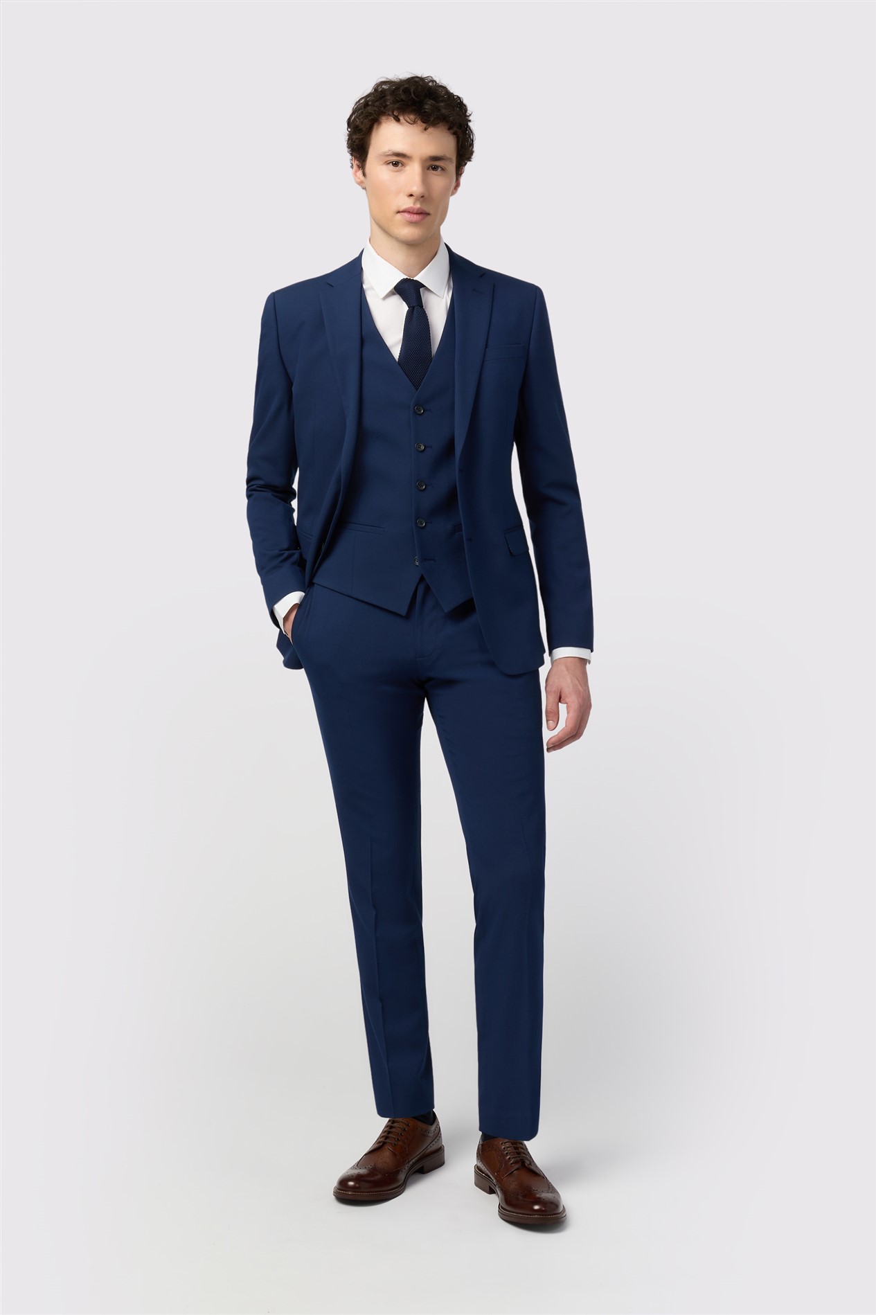 Limehaus Skinny Fit Blue Stretch Jacket
