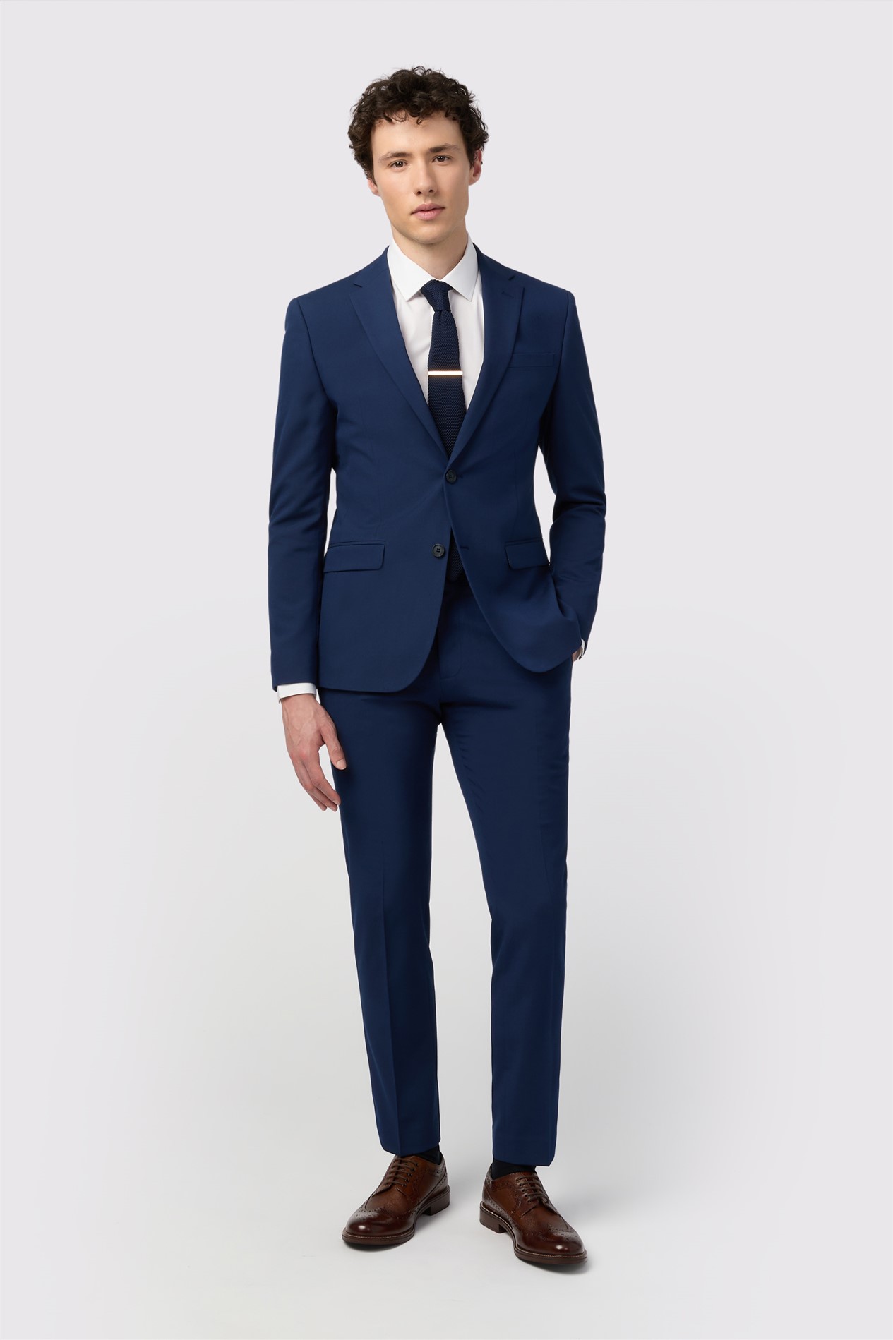 Limehaus Skinny Fit Blue Stretch Jacket