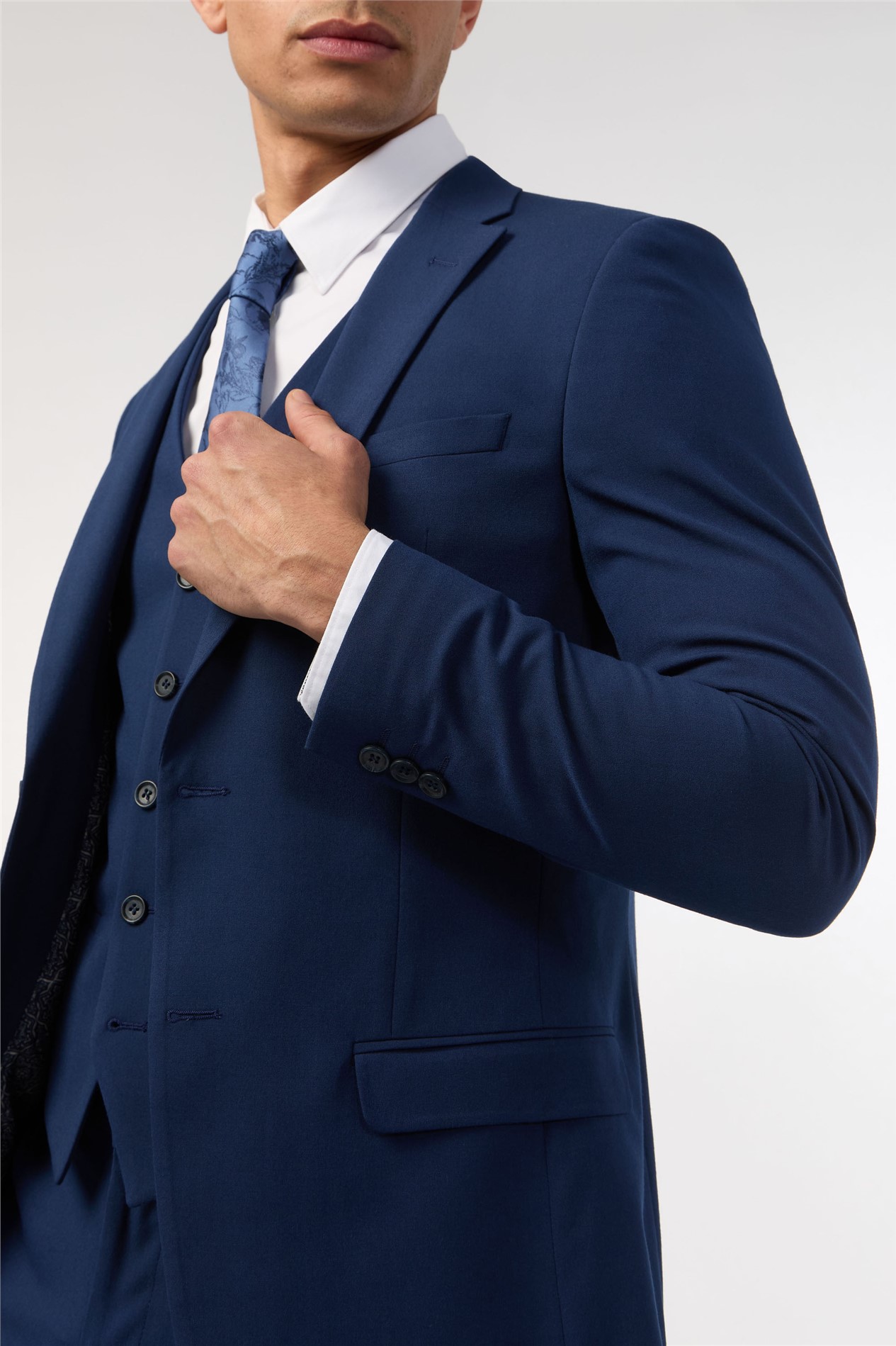 Limehaus Skinny Fit Blue Stretch Jacket