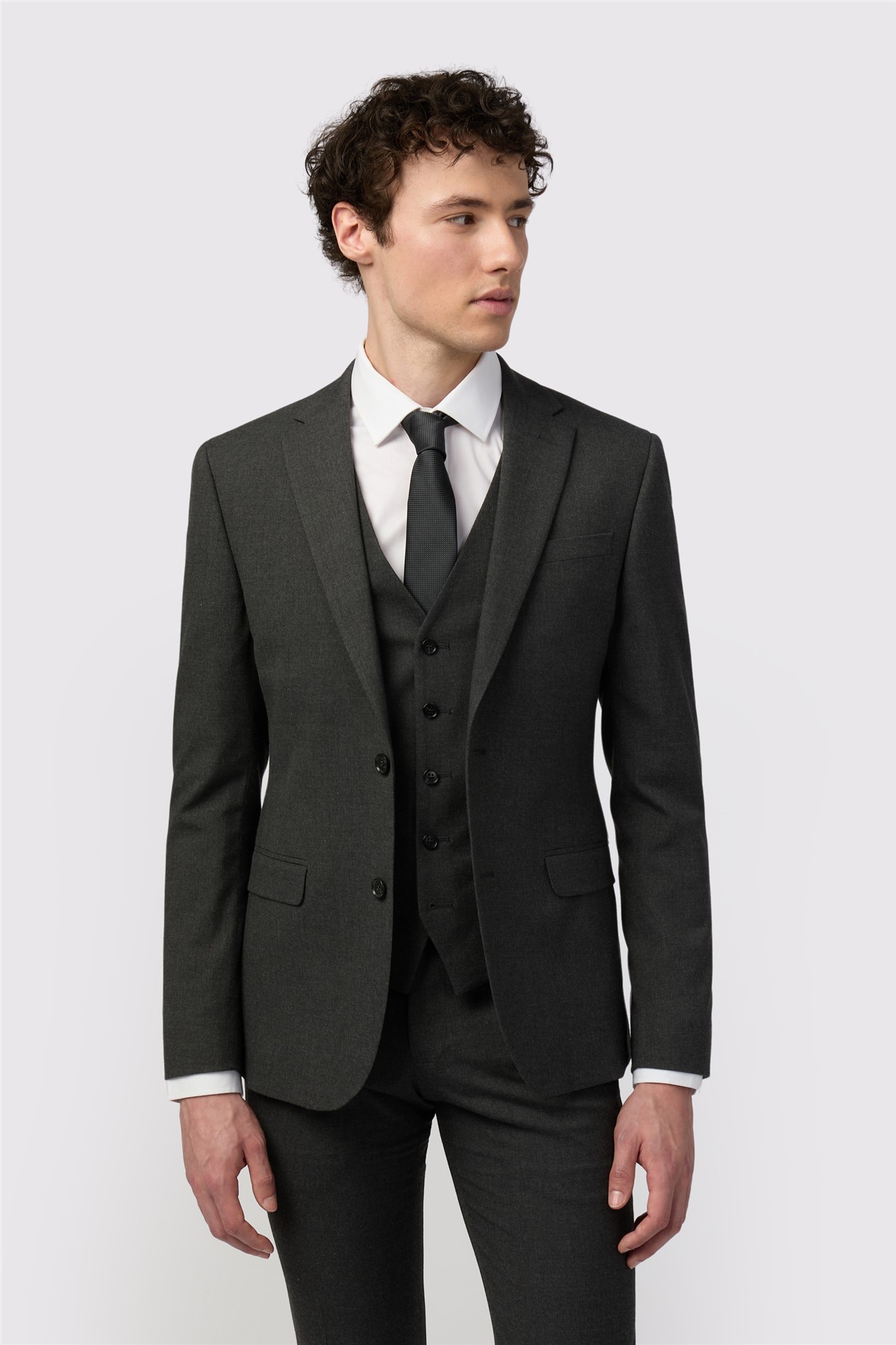 Limehaus Skinny Fit Charcoal Stretch Jacket