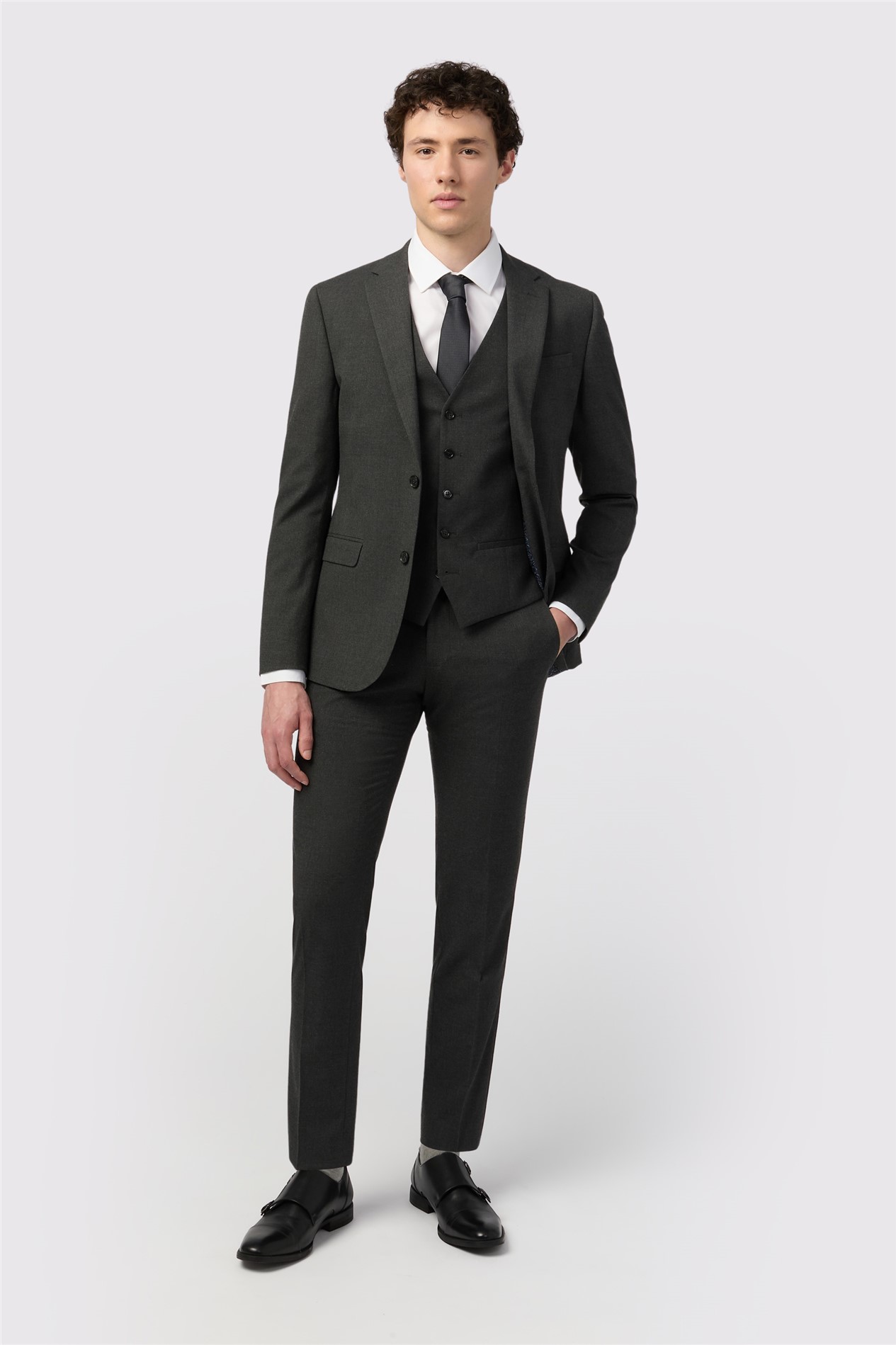Limehaus Skinny Fit Charcoal Stretch Jacket