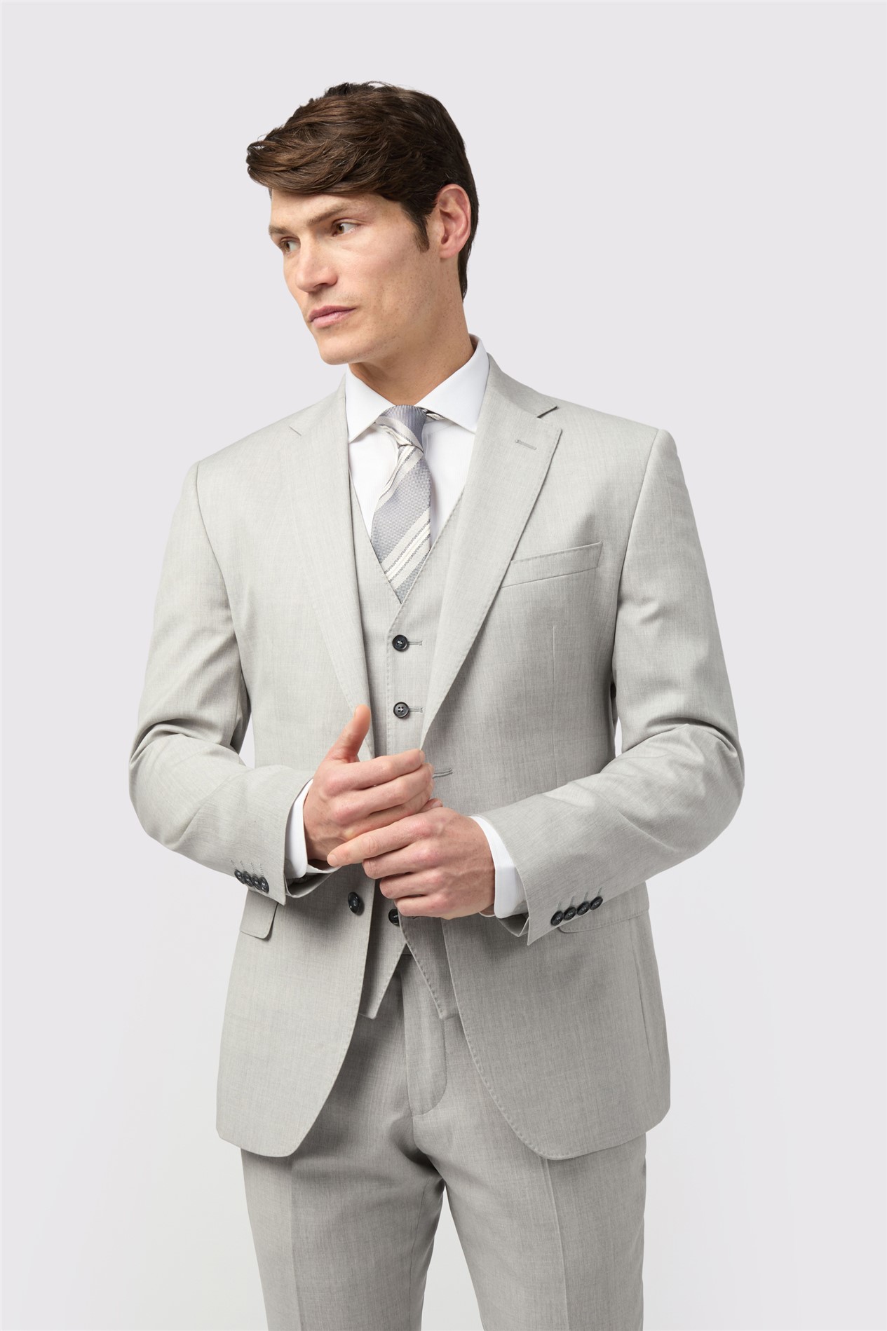 Alexandre Tailored Fit Italian Super 110's Grey Twill Jacket
