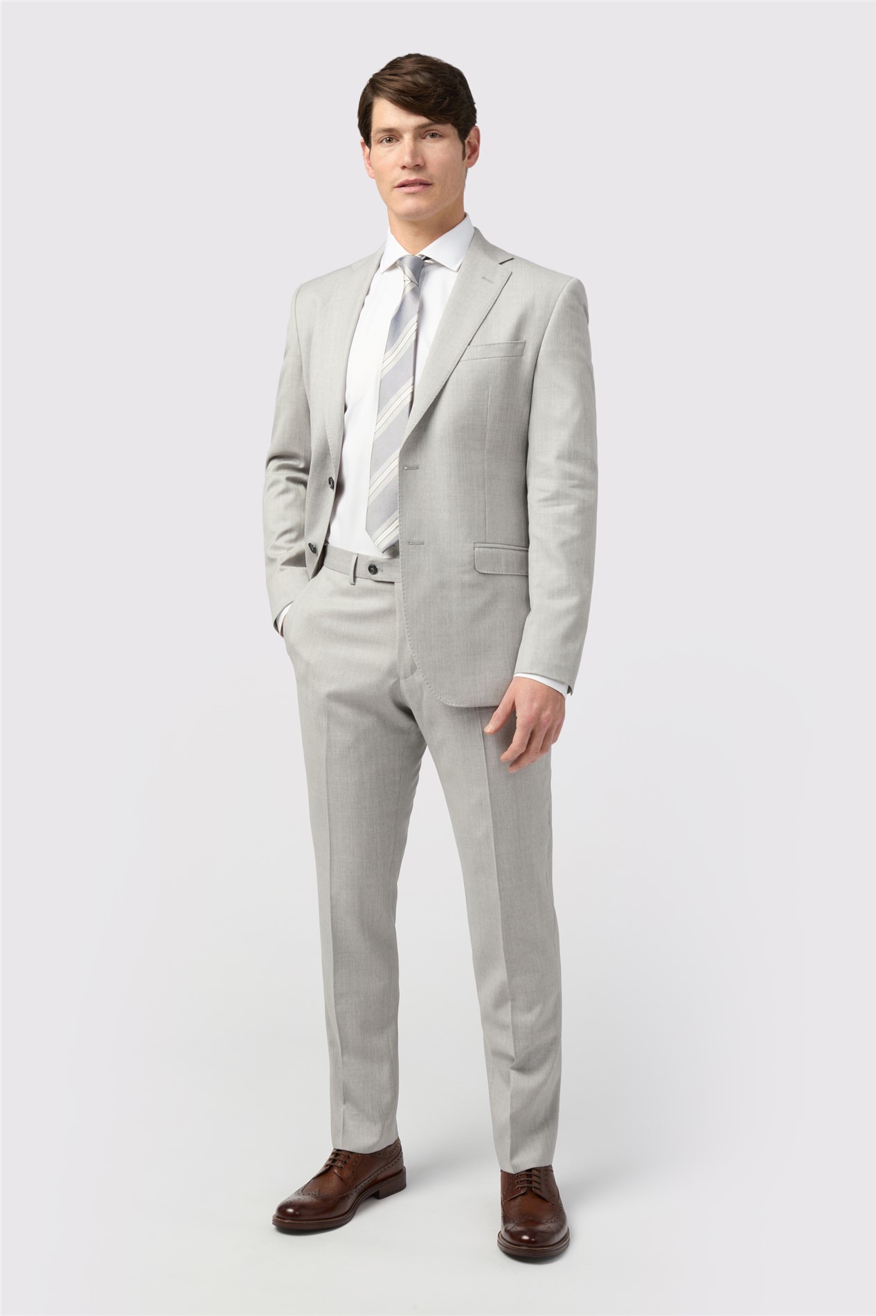 Alexandre Tailored Fit Italian Super 110's Grey Twill Jacket