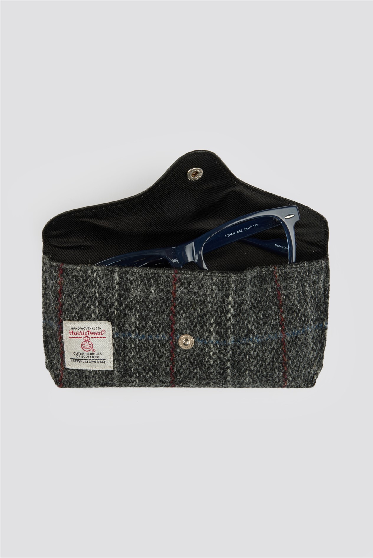  Harris Tweed Grey Glasses Case