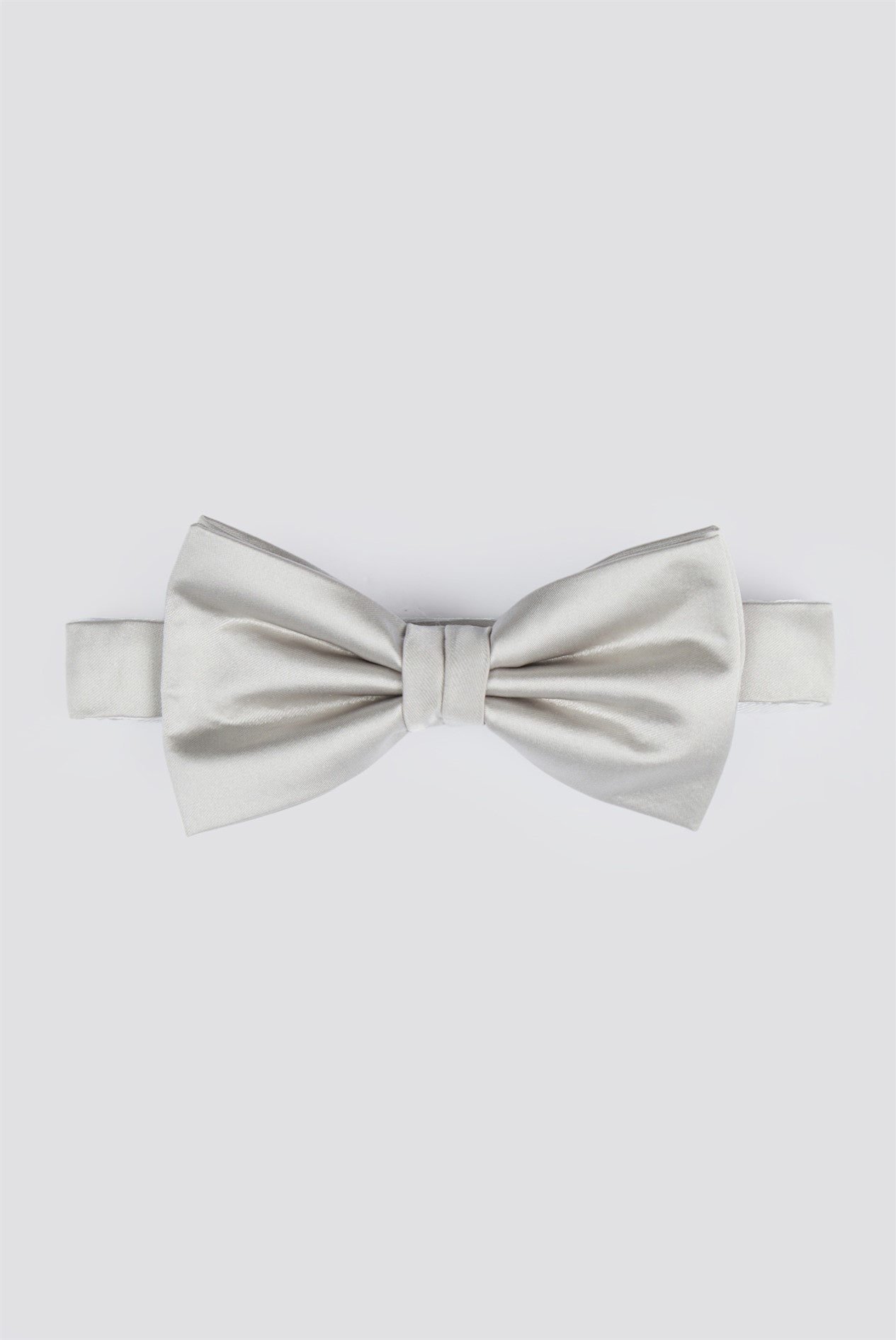  Silver Satin Bow Tie