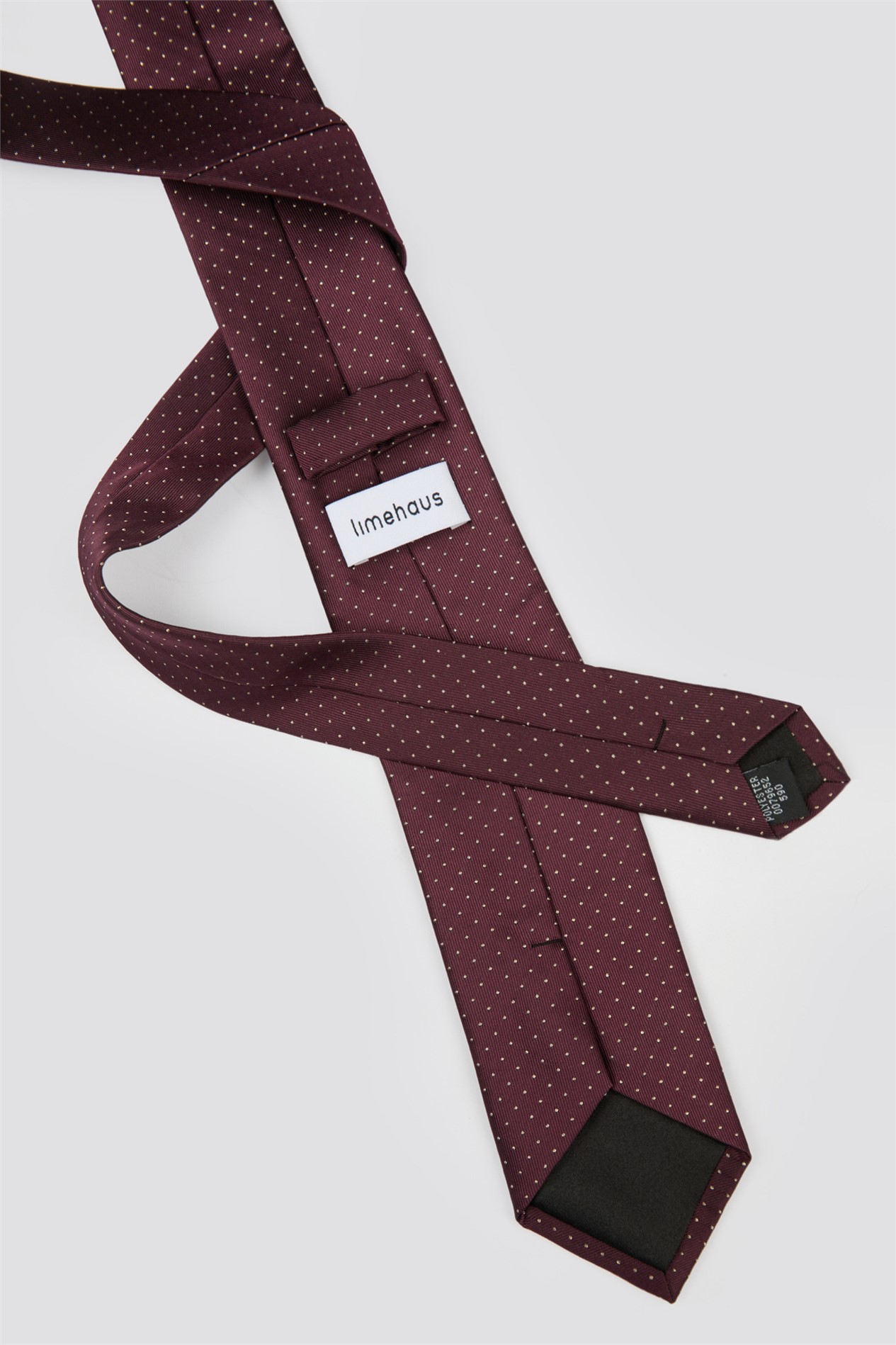  Burgundy and Gold Polka Dot Tie