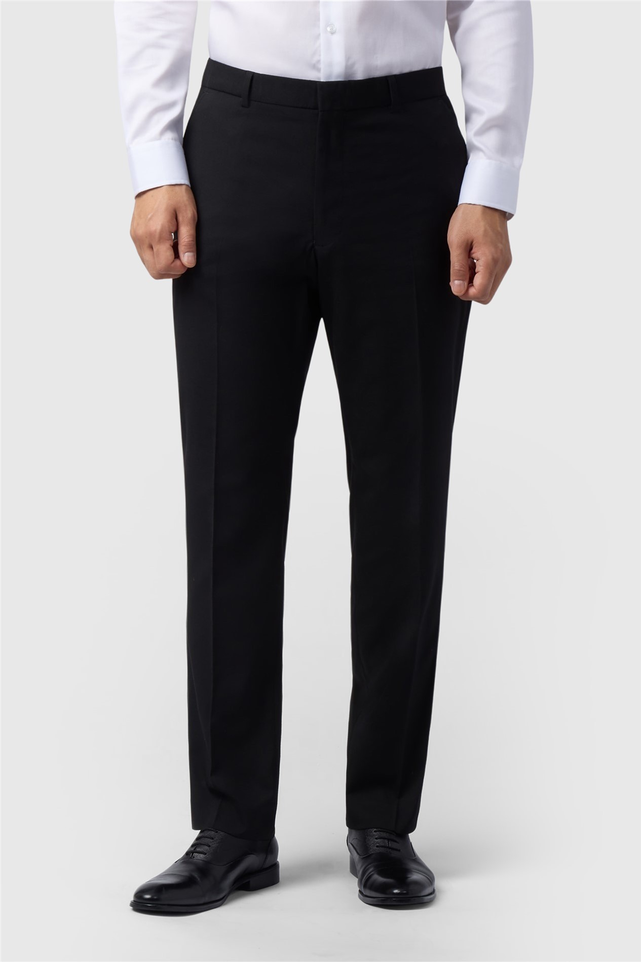 Limehaus Regular Fit Black Stretch Trousers