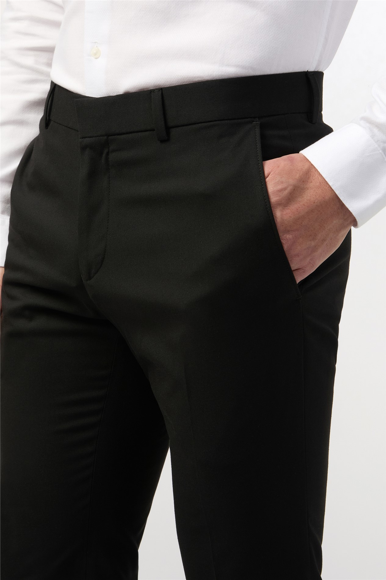 Limehaus Tailored Fit Black Stretch Trousers