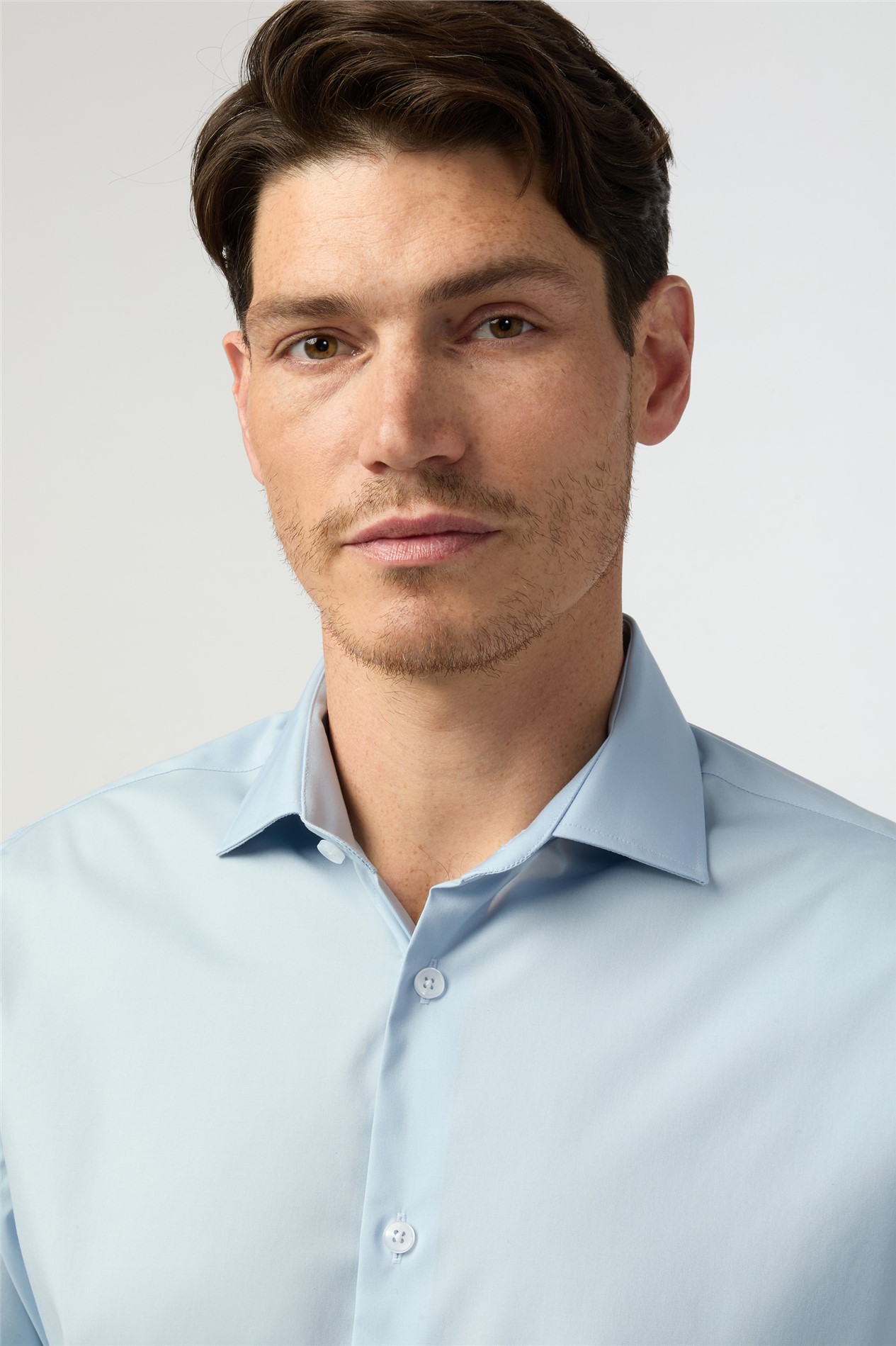 Alexandre Tailored Fit Non-Iron Stretch Blue Shirt
