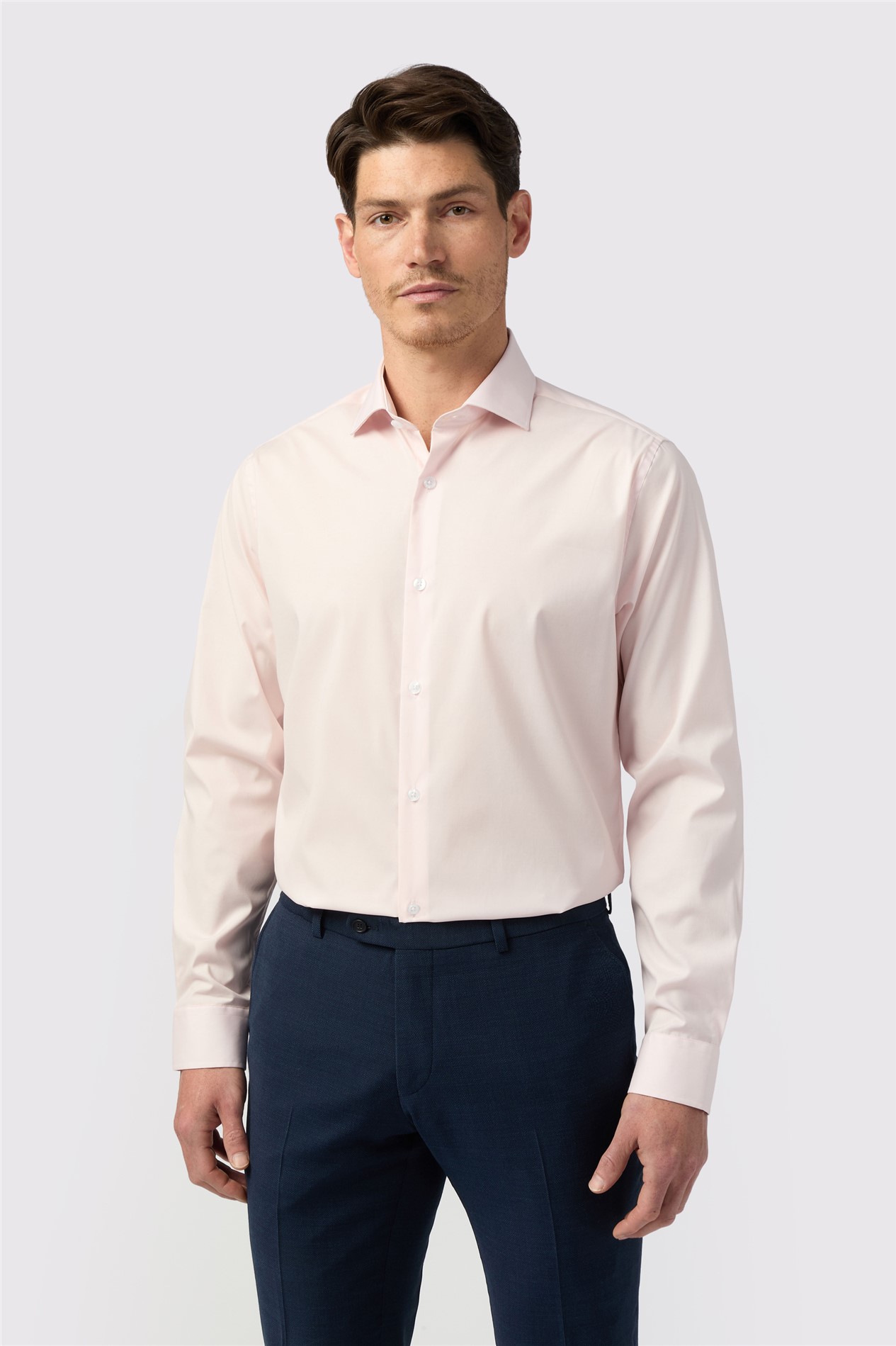 Alexandre Tailored Fit Non-Iron Stretch Light Pink Shirt