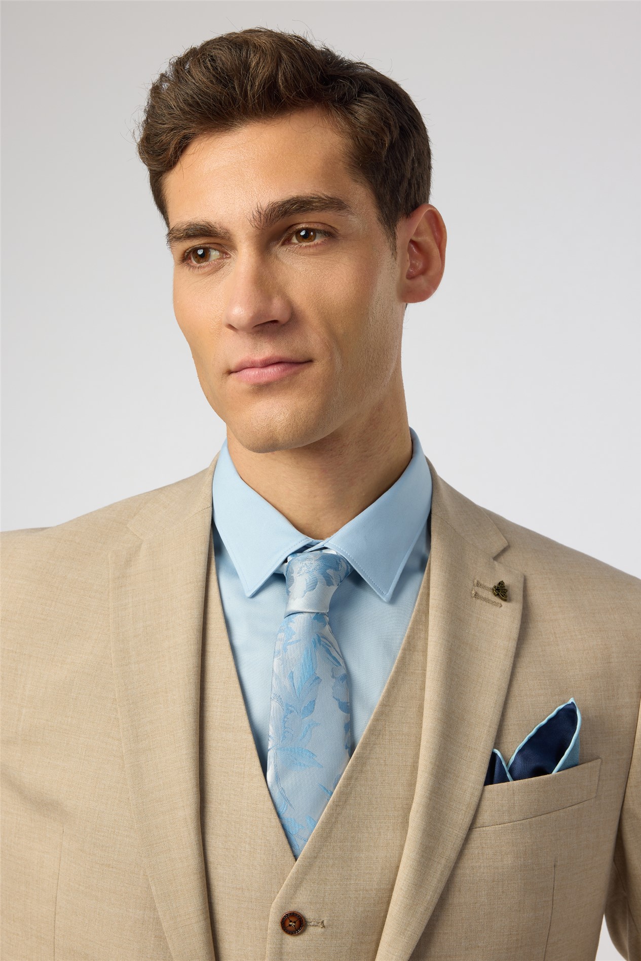 Antique Rogue Light Blue Summer Floral Tie