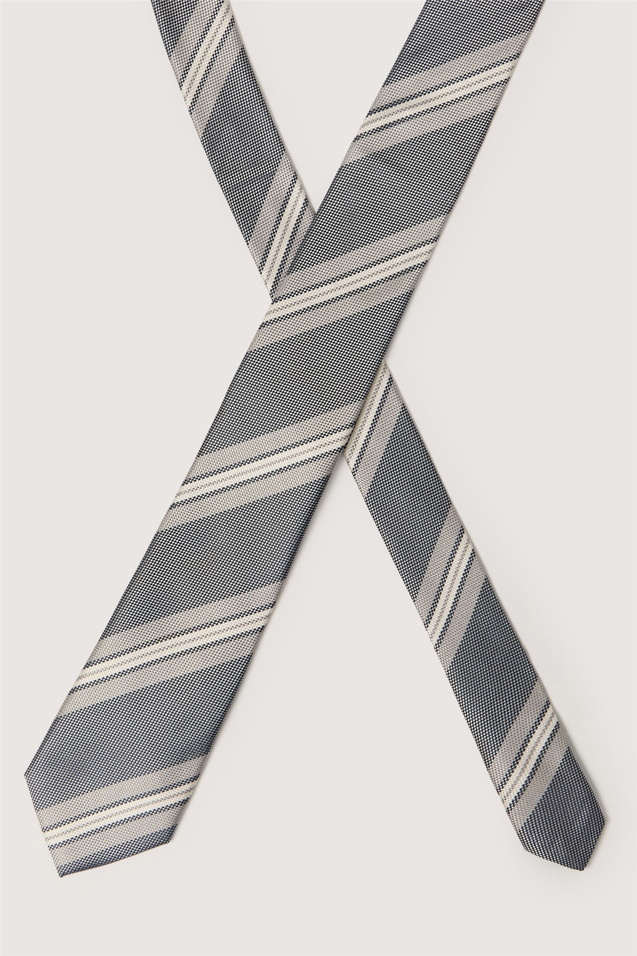  Navy Multi Stripe Silk Tie