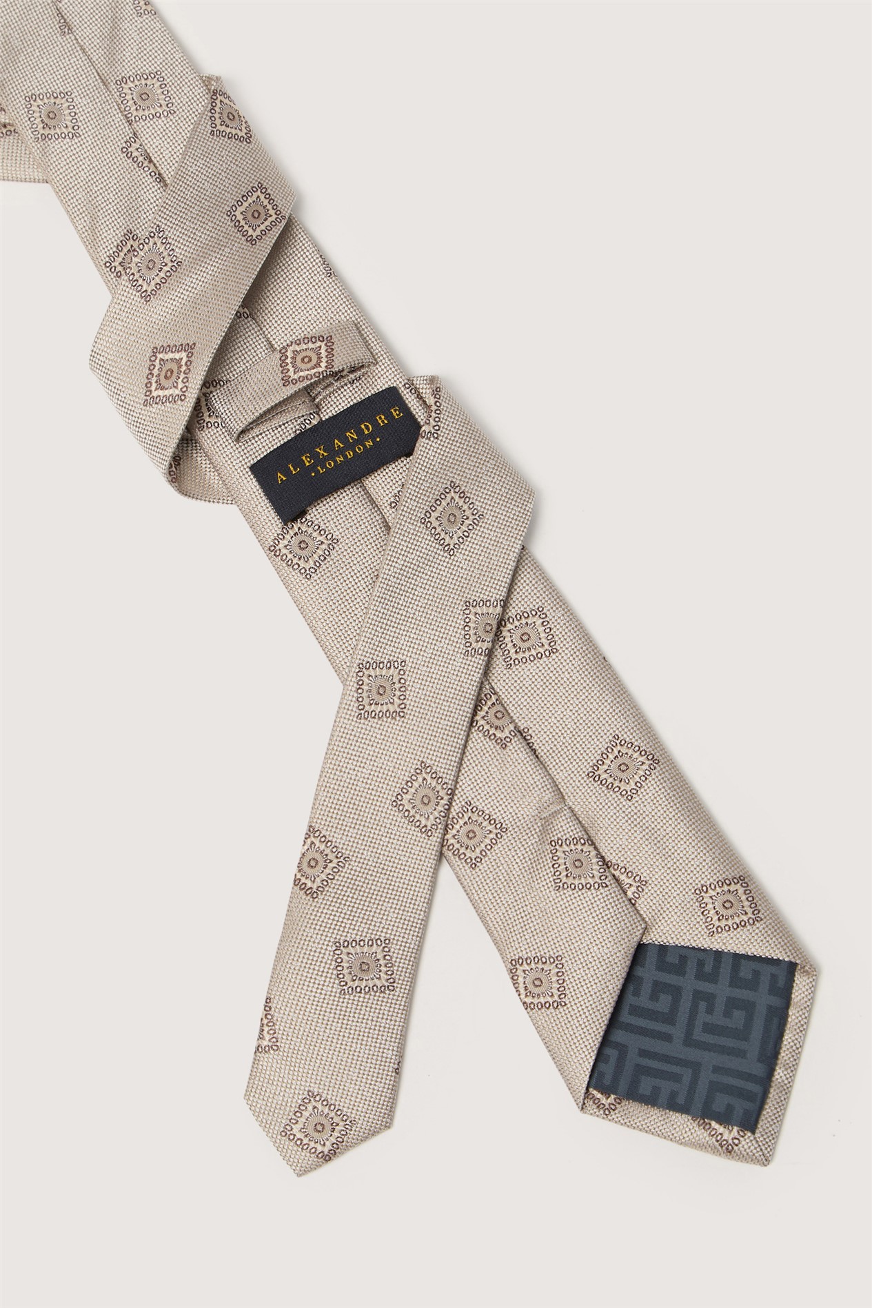 Alexandre Champagne Medallion Silk Tie