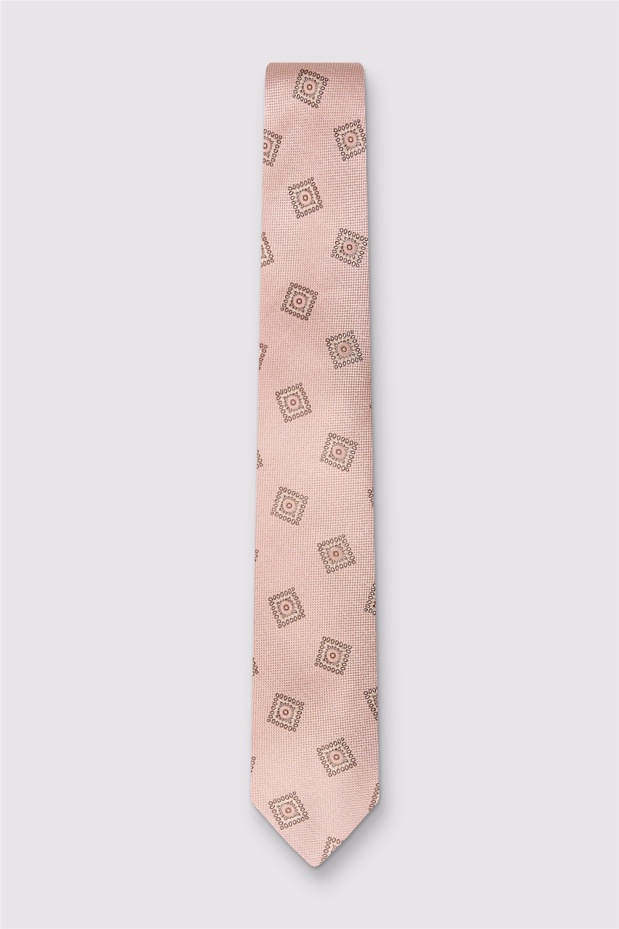 Alexandre Pink Medallion Silk Tie