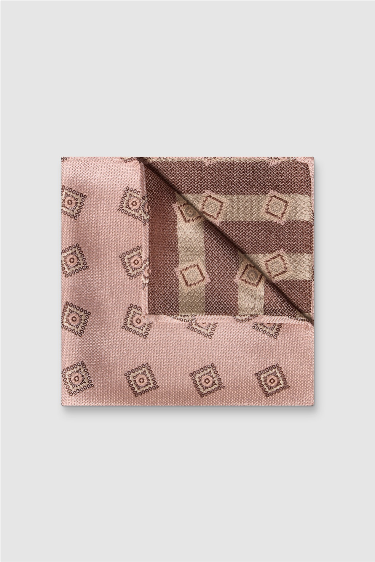 Alexandre Pink Medallion Silk Pocket Sqaure
